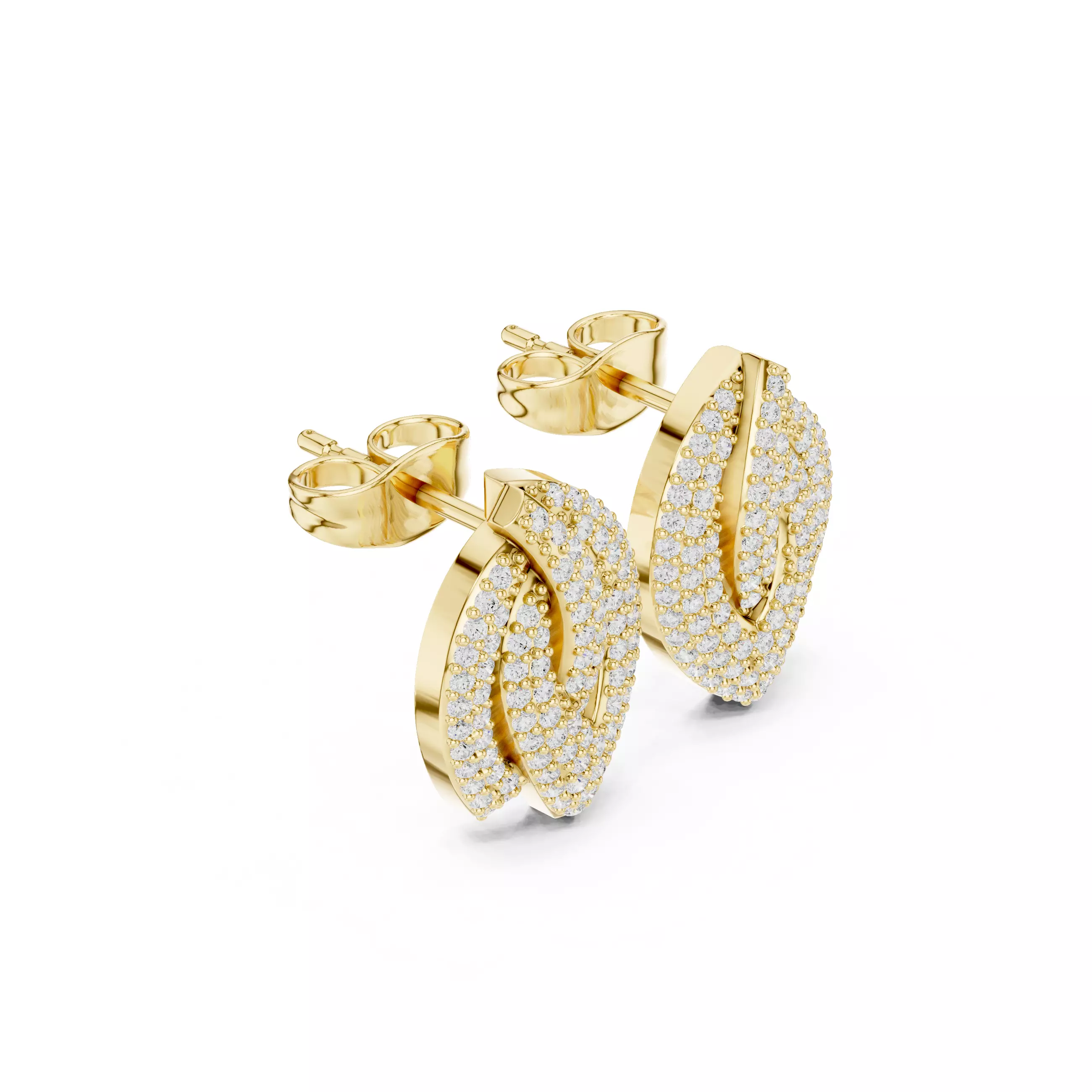 Diamond Studs Earrings 3dm stl renders animation videos details  3D print model_10