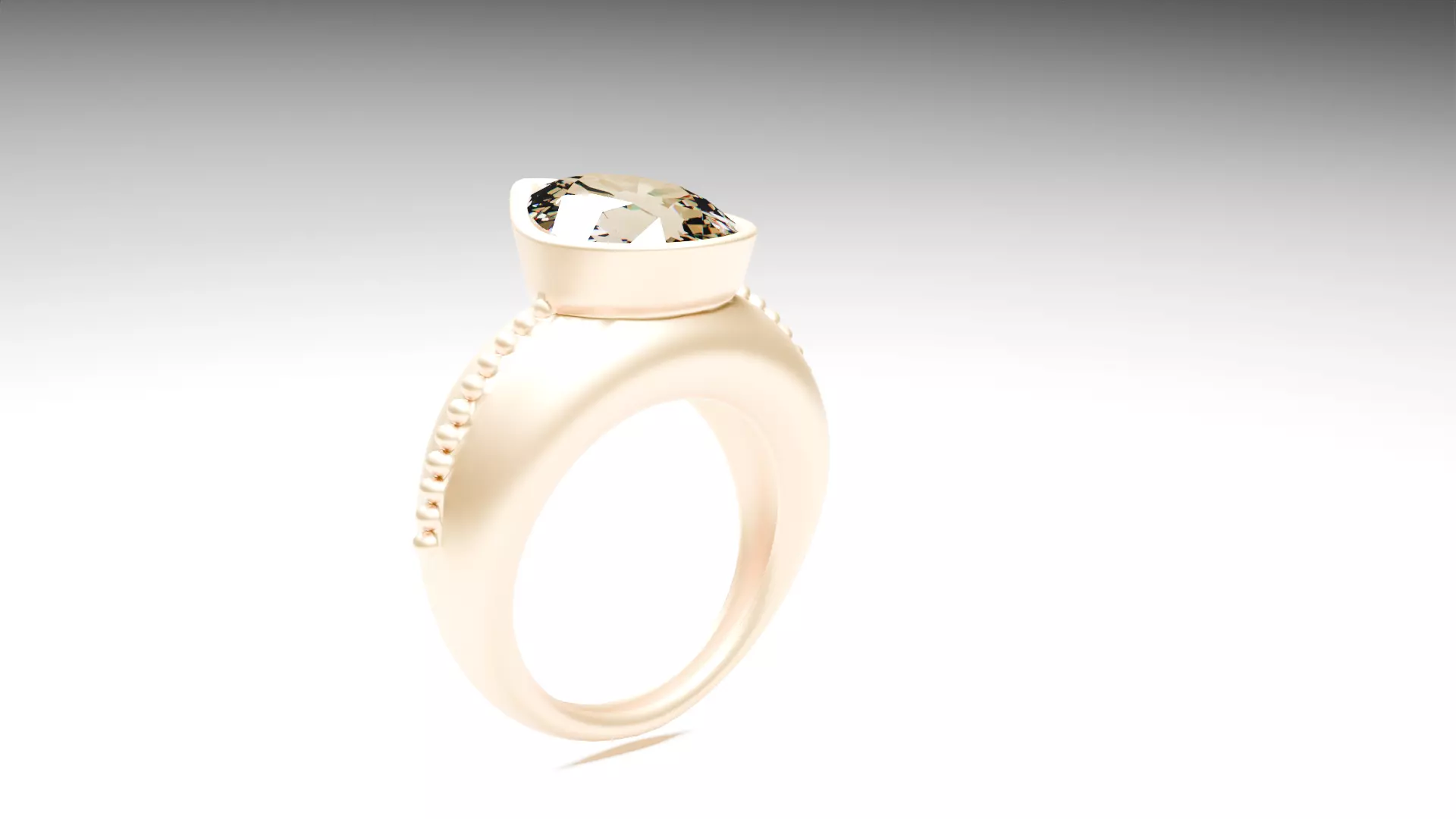 3D Diamond Ring Model US Size 7 Print Ready 3D print model_0