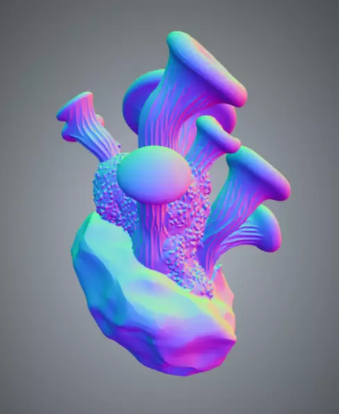 Coral 3 Low-poly 3D model_3