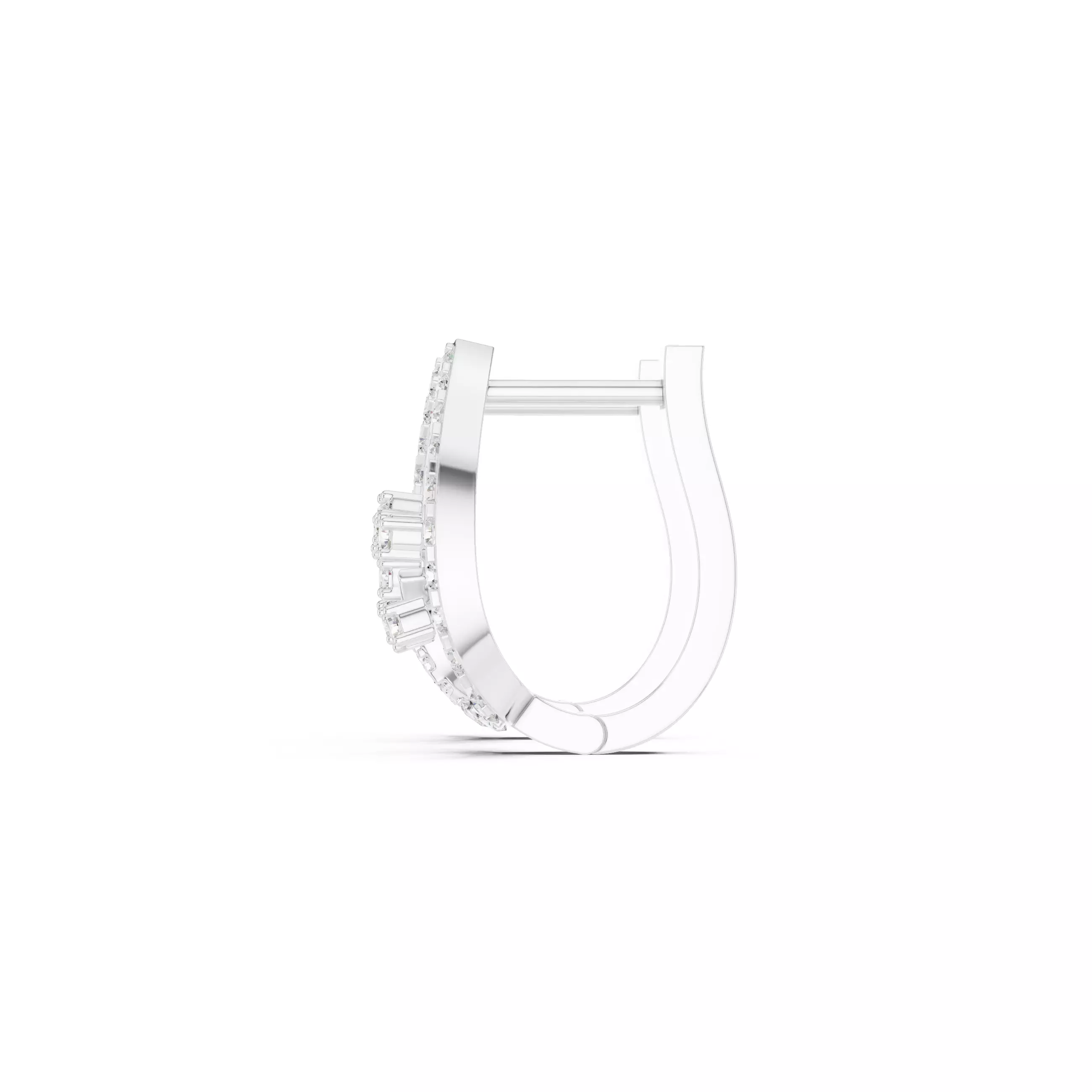 Diamond Hoops Earrings 3dm stl renders animation videos details  3D print model_8