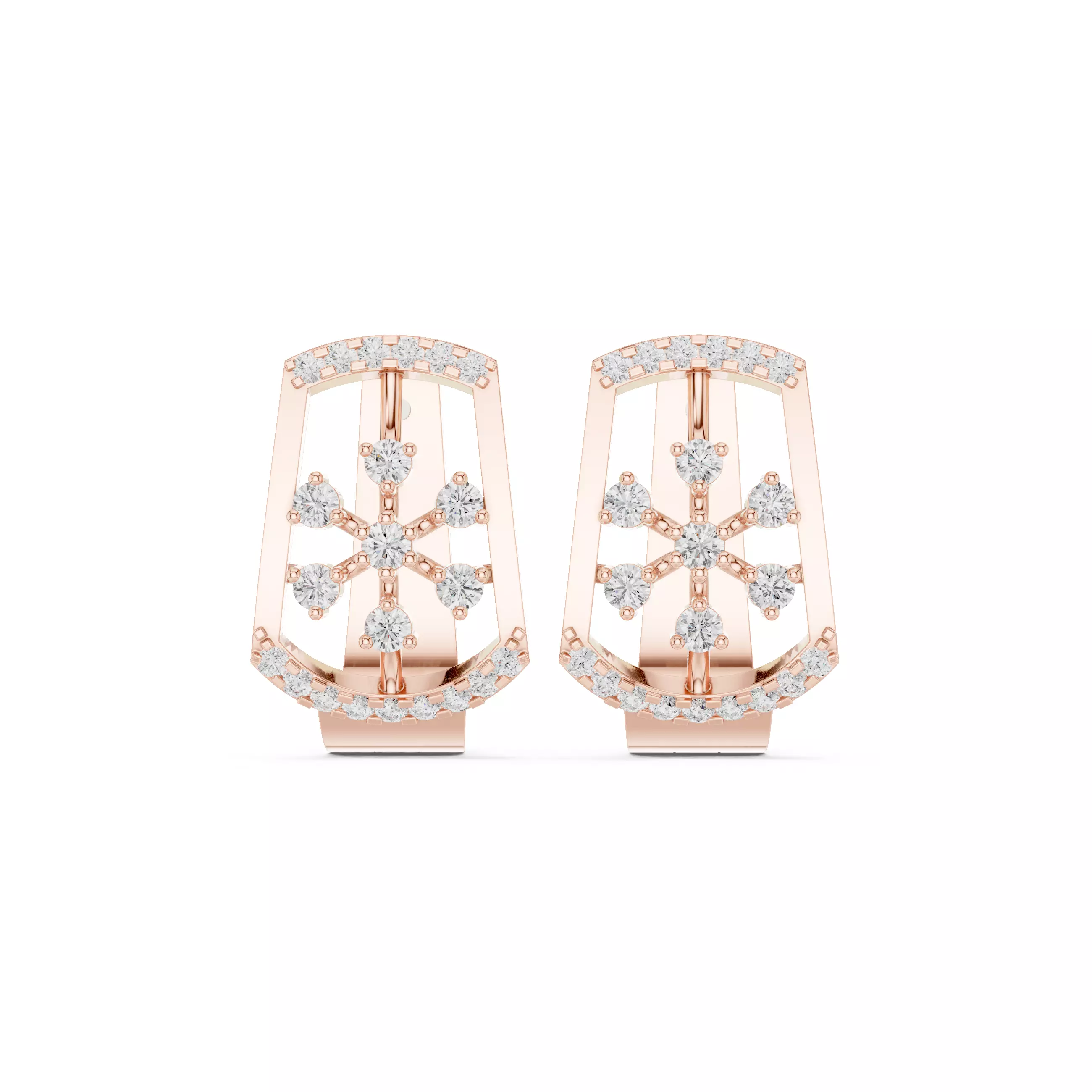 Diamond Hoops Earrings 3dm stl renders animation videos details  3D print model_0