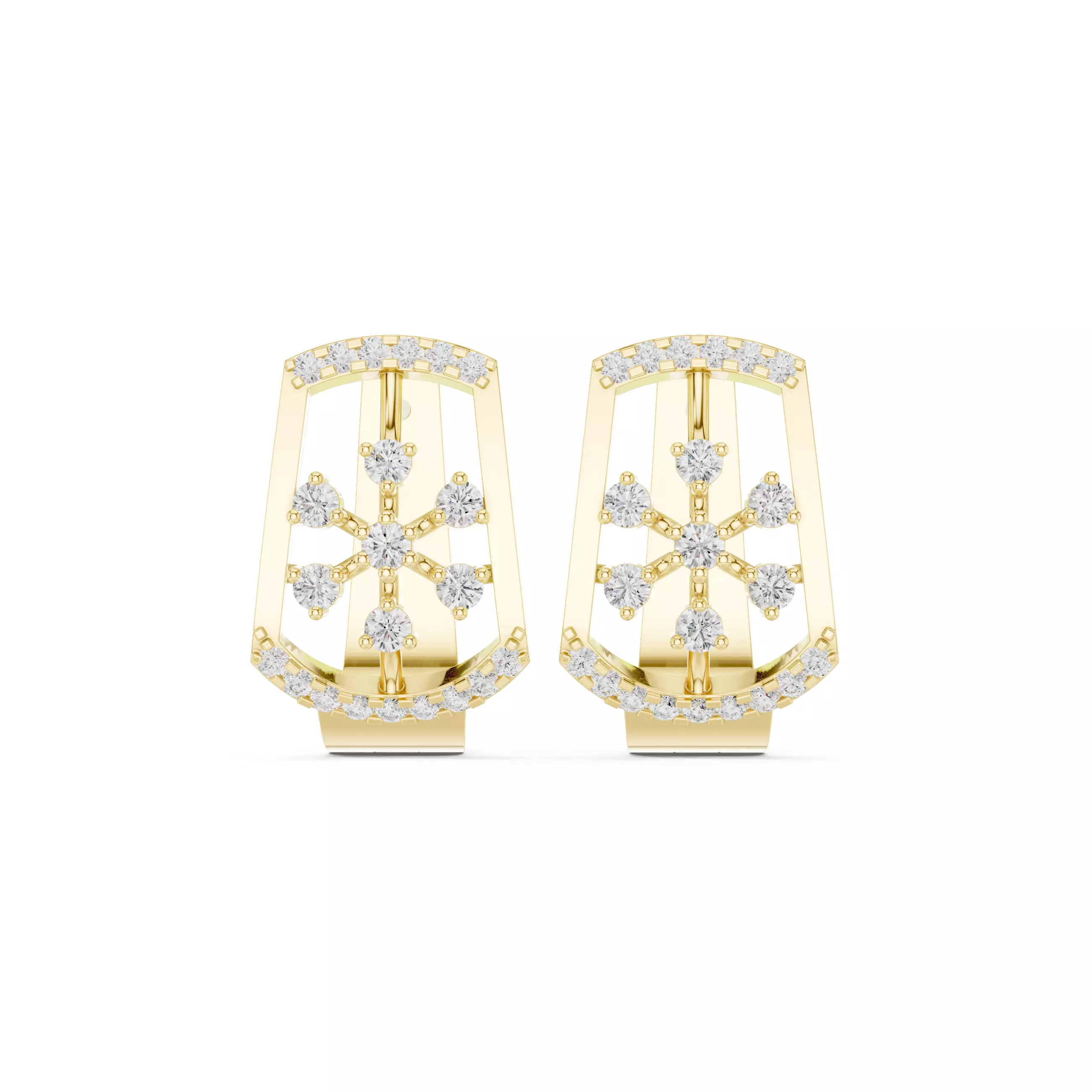 Diamond Hoops Earrings 3dm stl renders animation videos details  3D print model_13