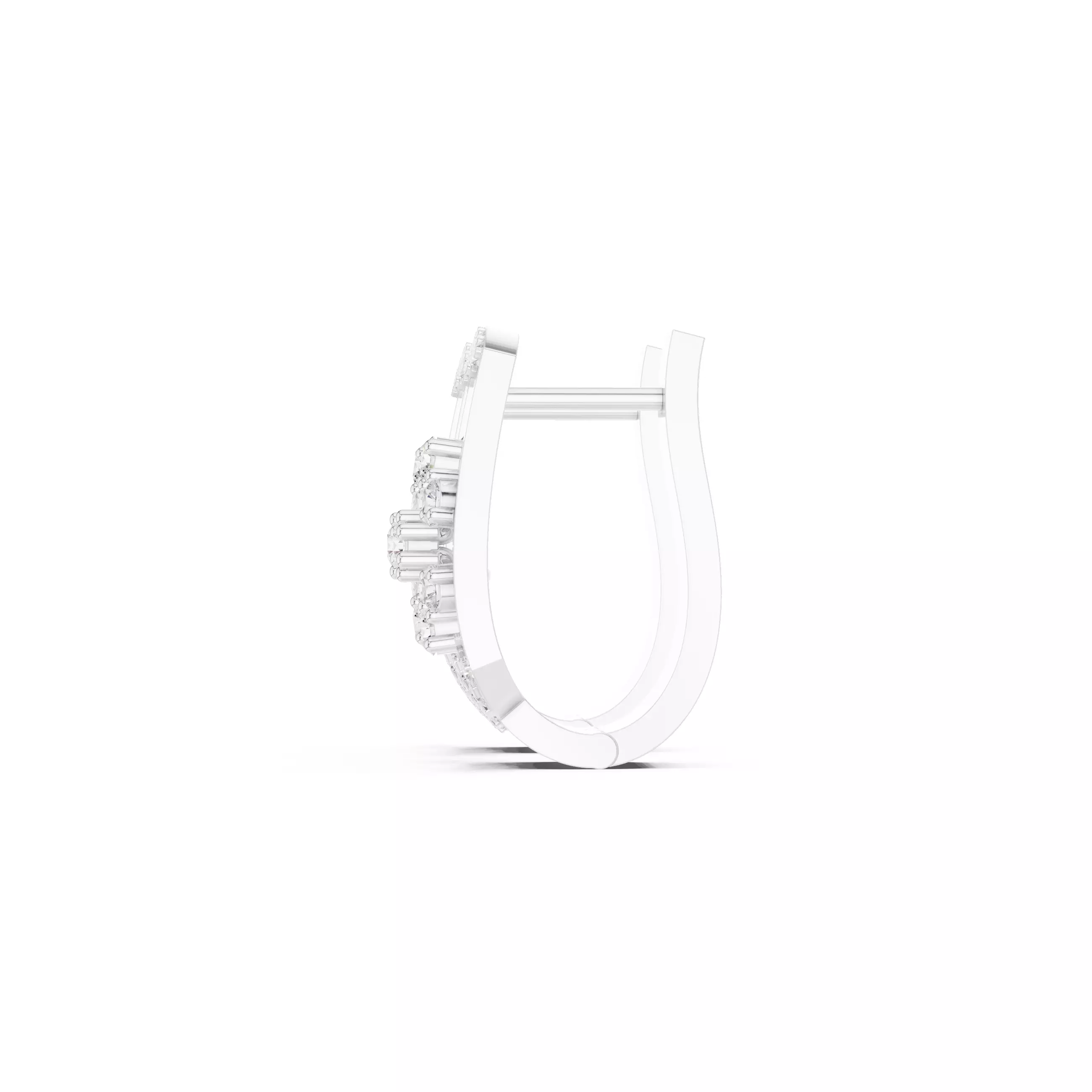 Diamond Hoops Earrings 3dm stl renders animation videos details  3D print model_8