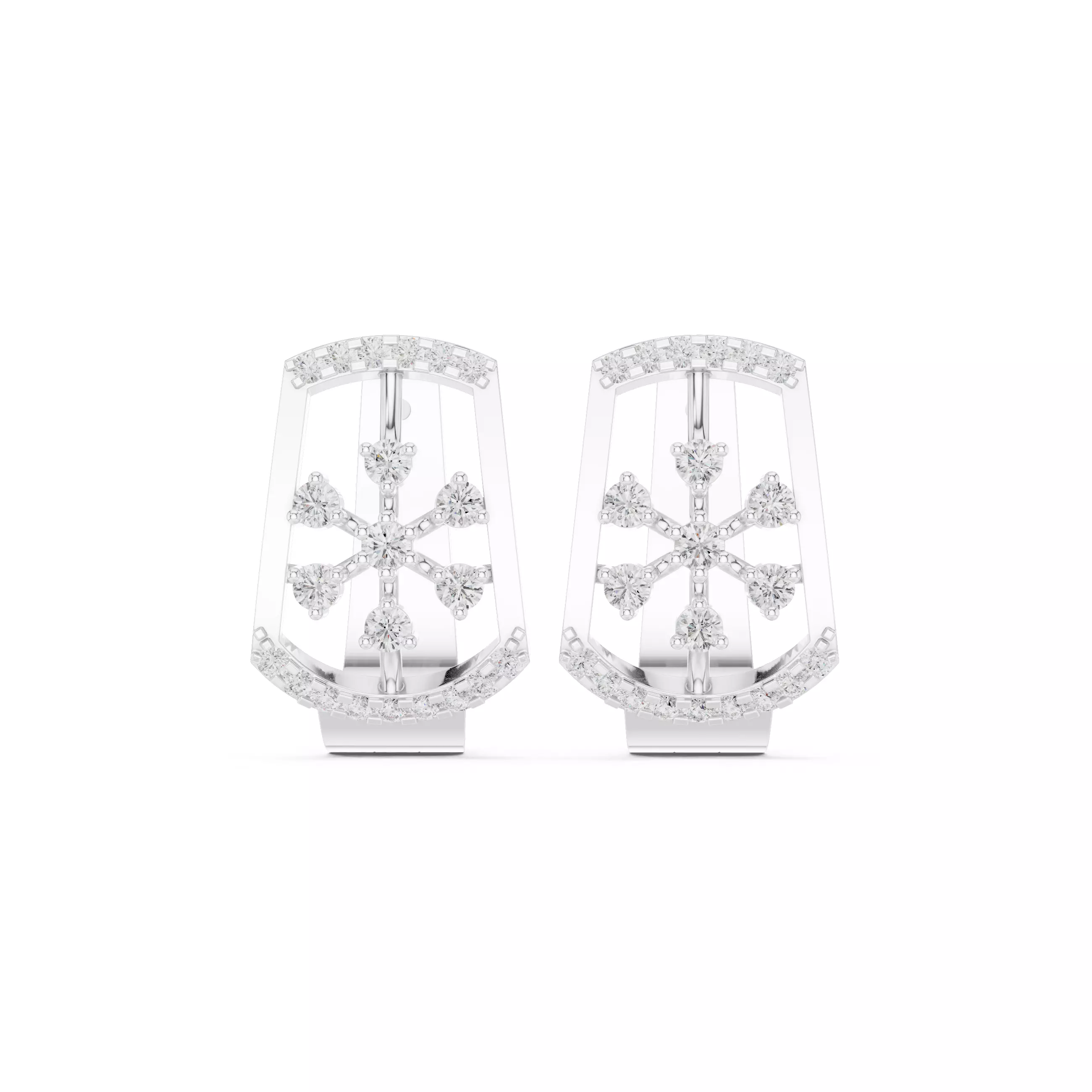 Diamond Hoops Earrings 3dm stl renders animation videos details  3D print model_9