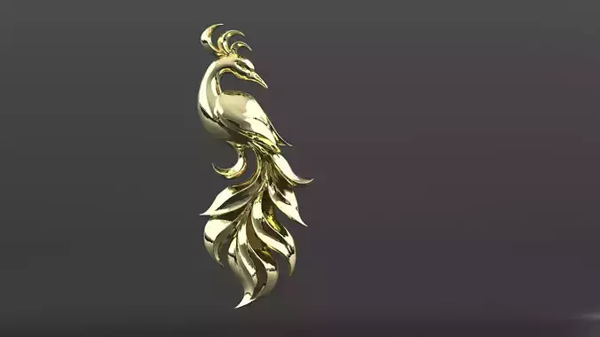 Elegant Bird Pendant or Sculpture