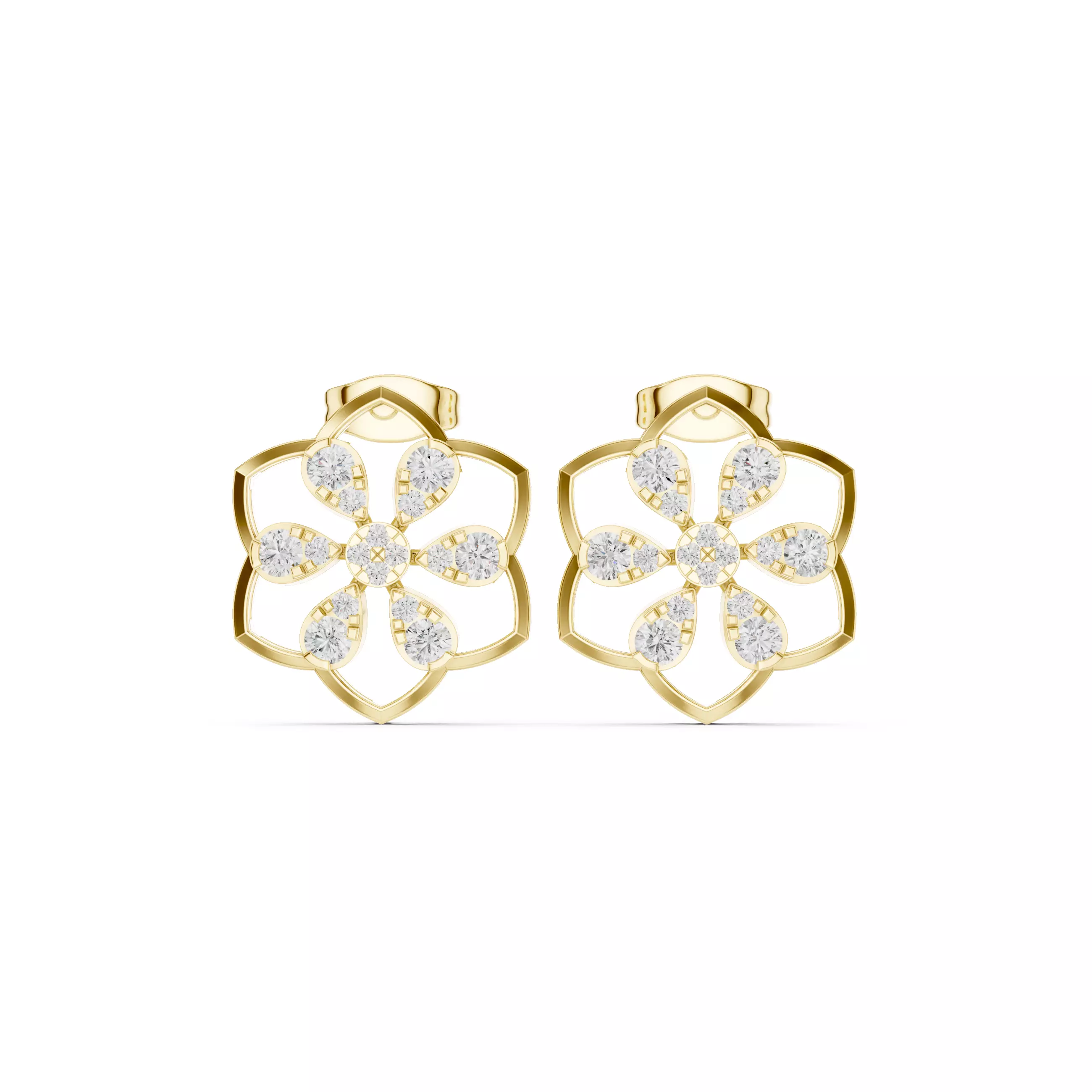 Diamond Studs Earrings 3dm stl renders animation videos details  3D print model_13