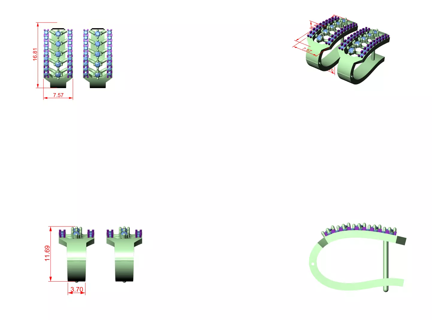 Diamond Hoops Earrings 3dm stl renders animation videos details  3D print model_1