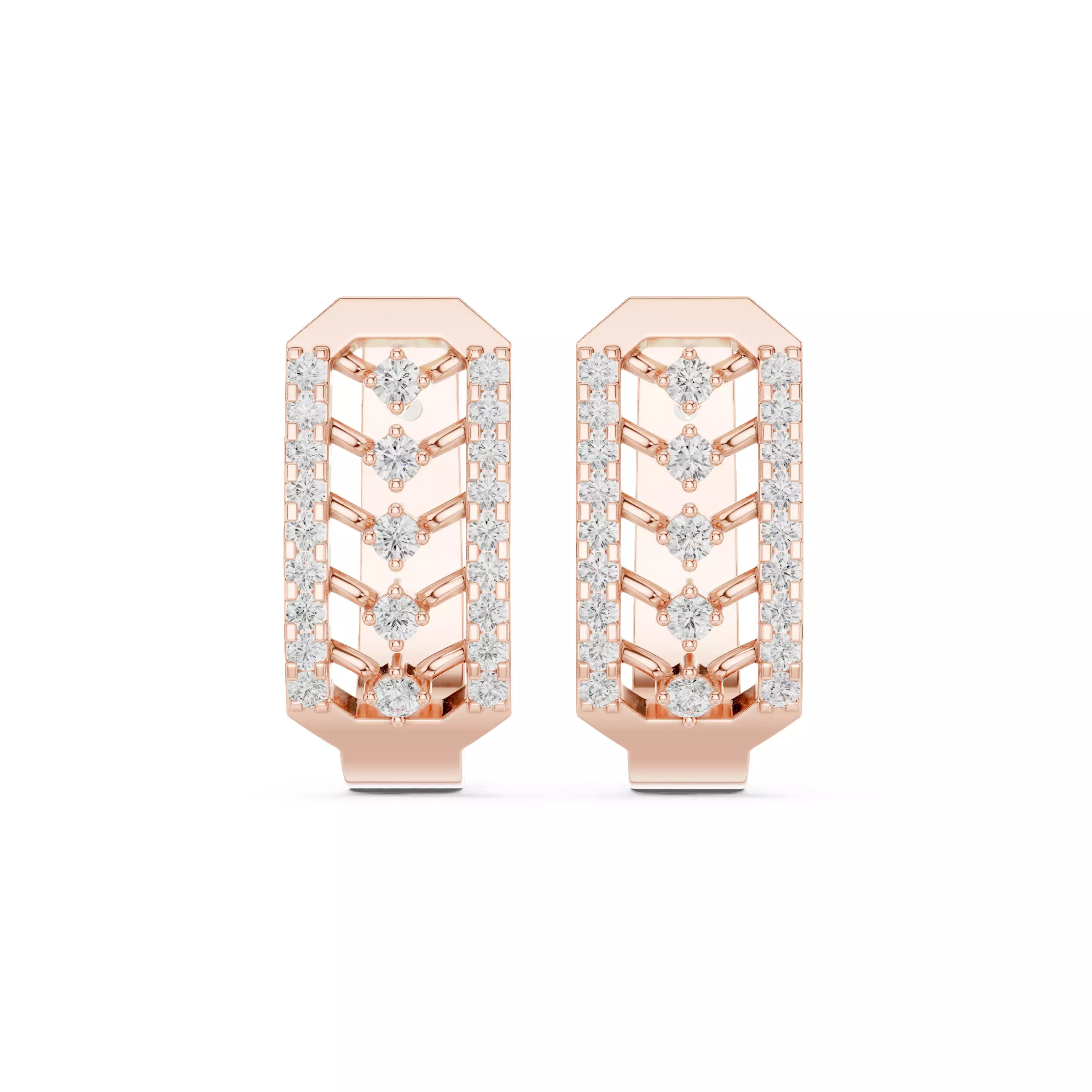 Diamond Hoops Earrings 3dm stl renders animation videos details  3D print model_0