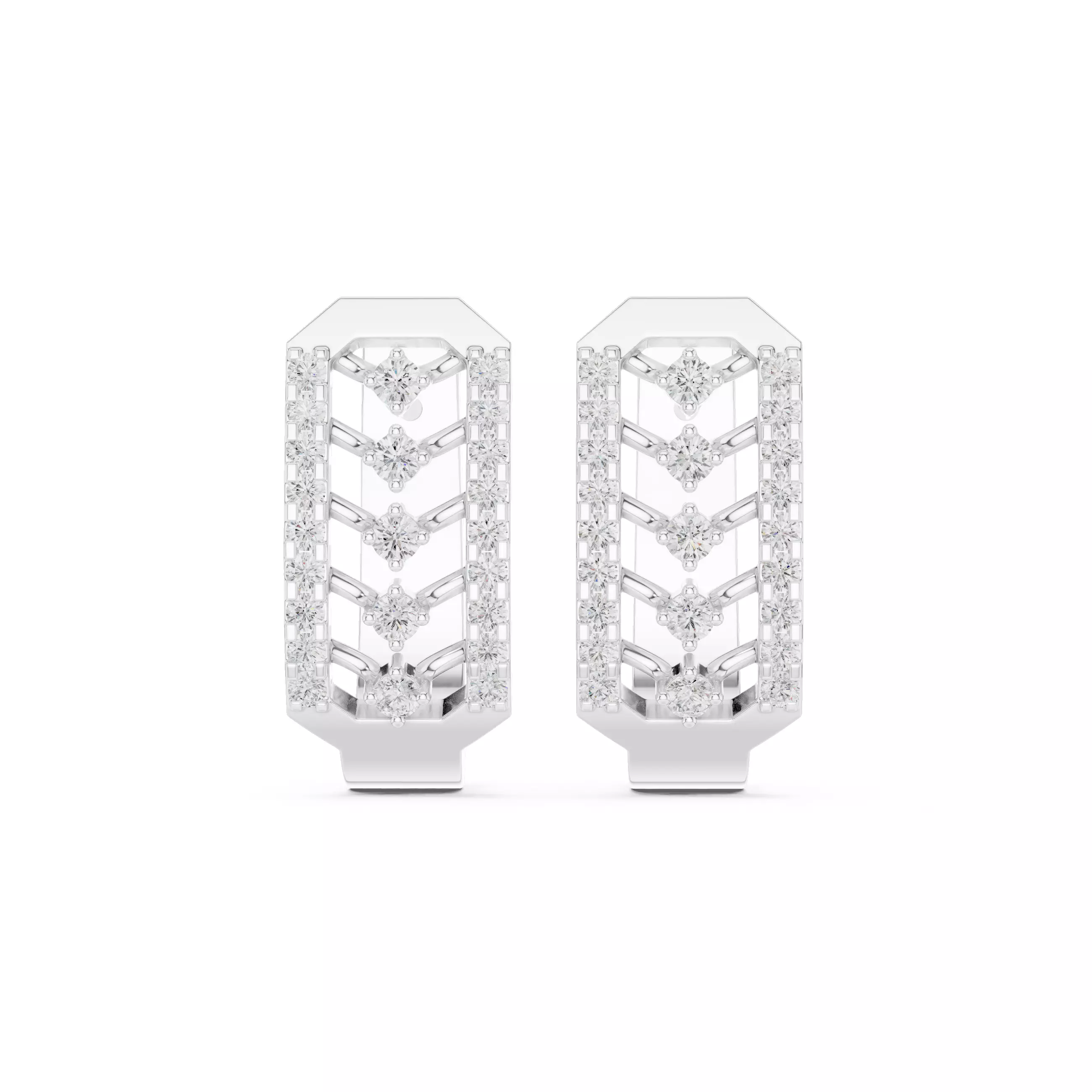 Diamond Hoops Earrings 3dm stl renders animation videos details  3D print model_9