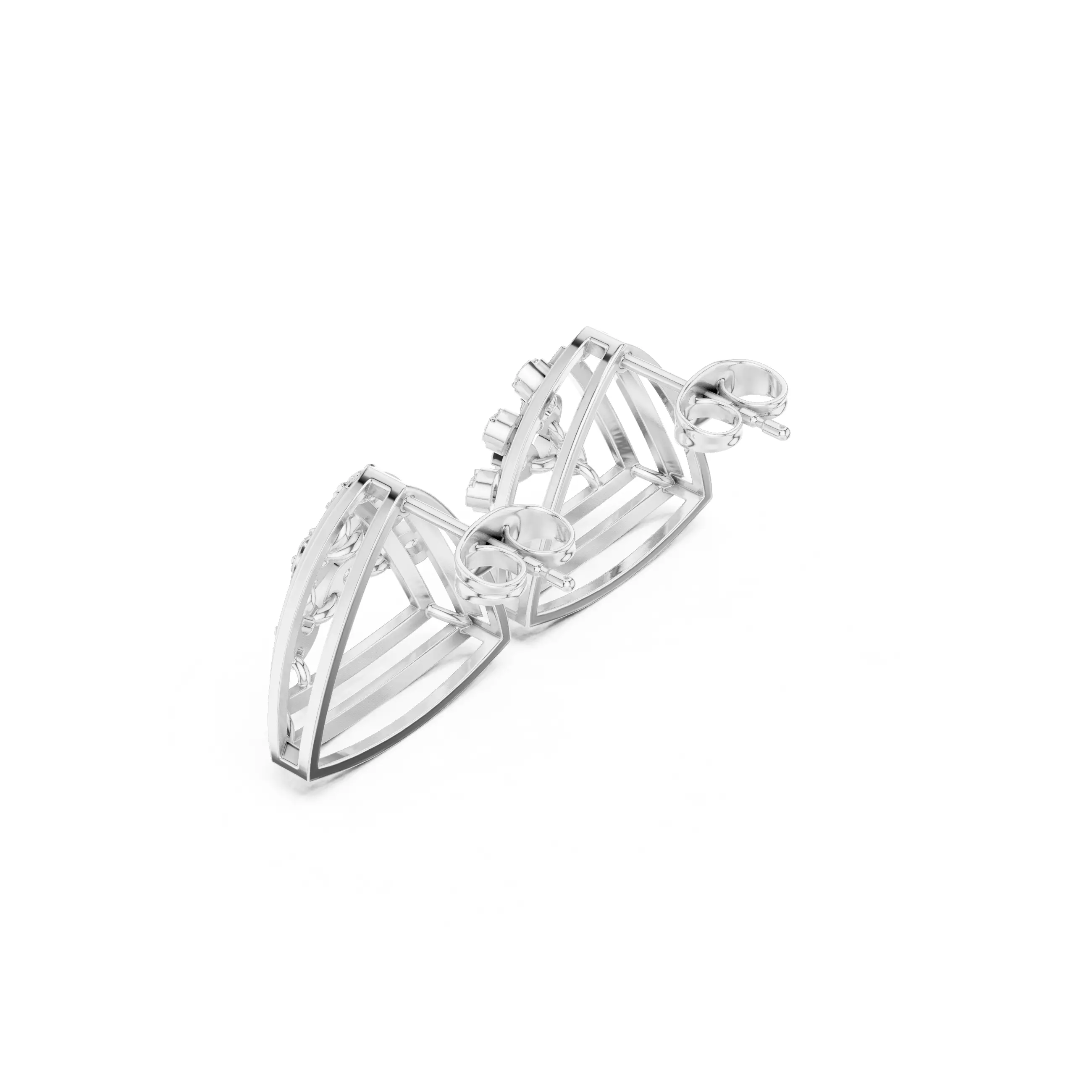 Diamond Studs Earrings 3dm stl renders animation videos details  3D print model_7