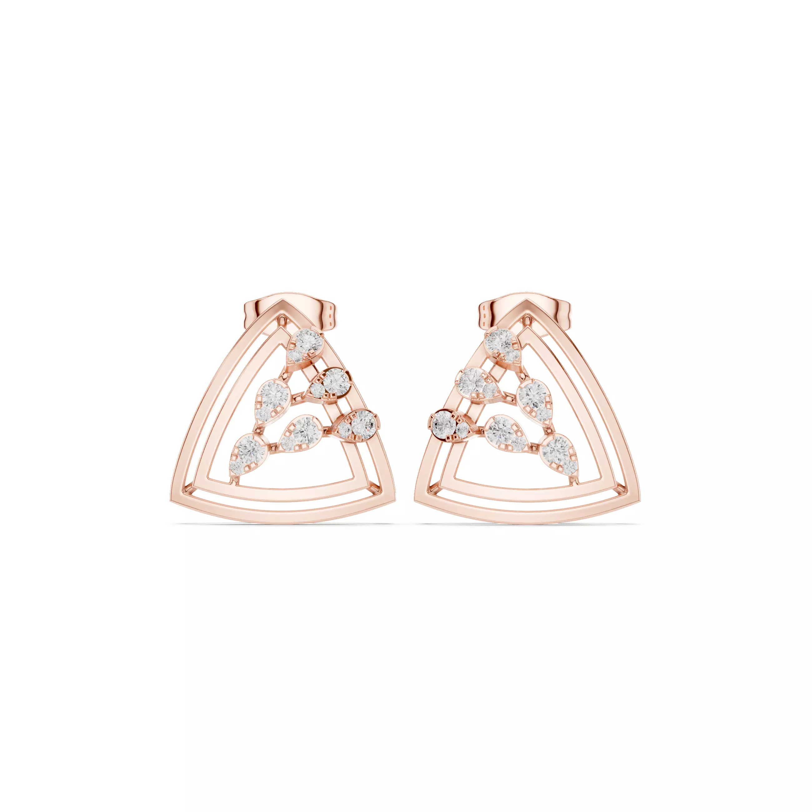 Diamond Studs Earrings 3dm stl renders animation videos details  3D print model_0