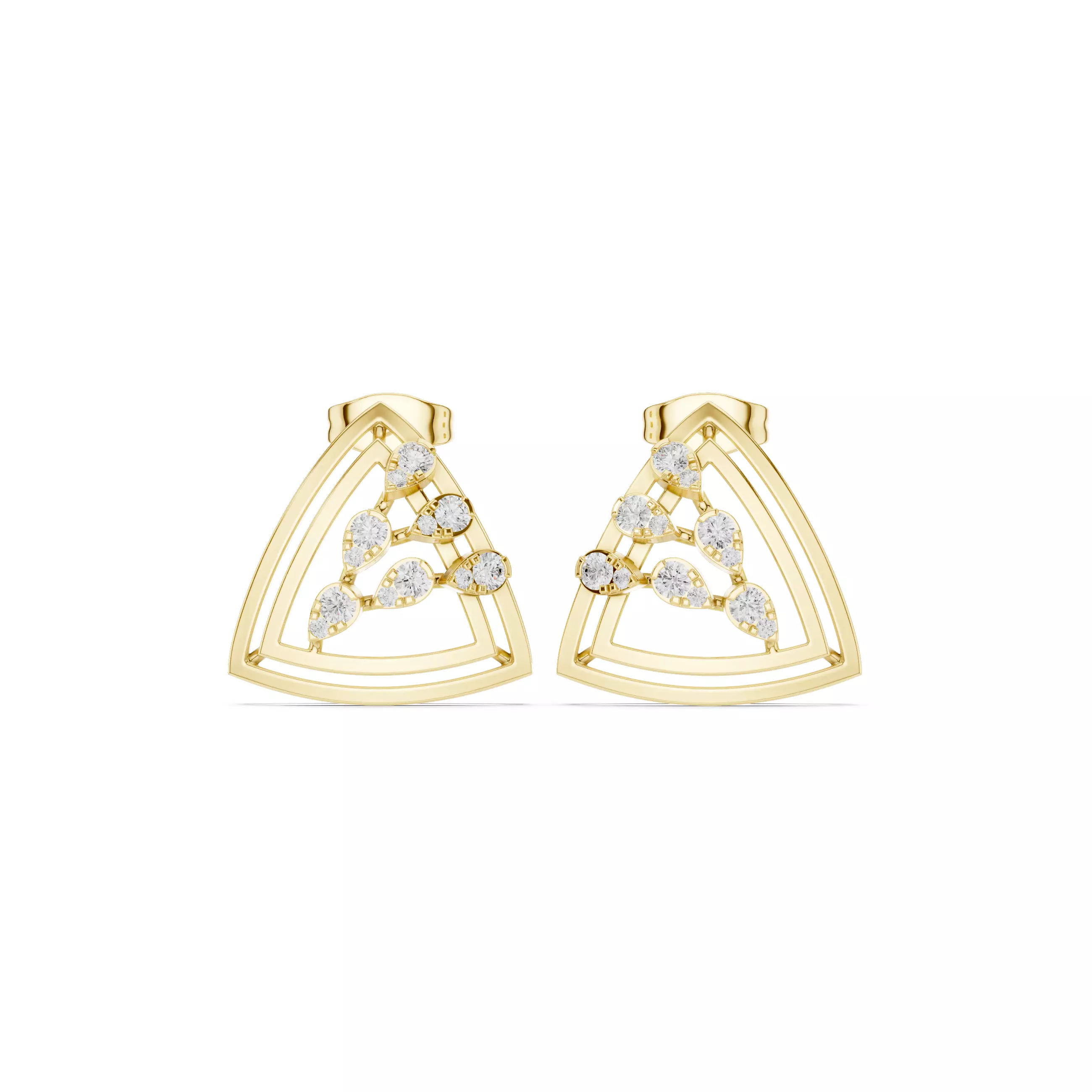 Diamond Studs Earrings 3dm stl renders animation videos details  3D print model_13