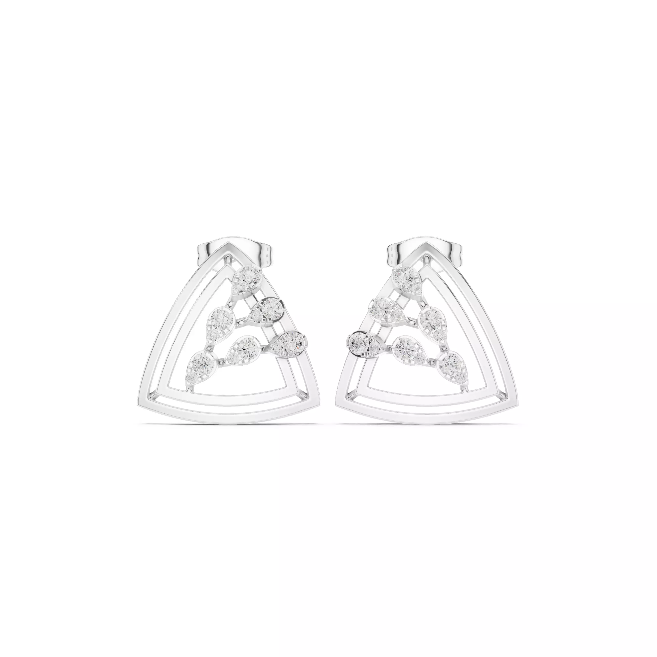 Diamond Studs Earrings 3dm stl renders animation videos details  3D print model_9