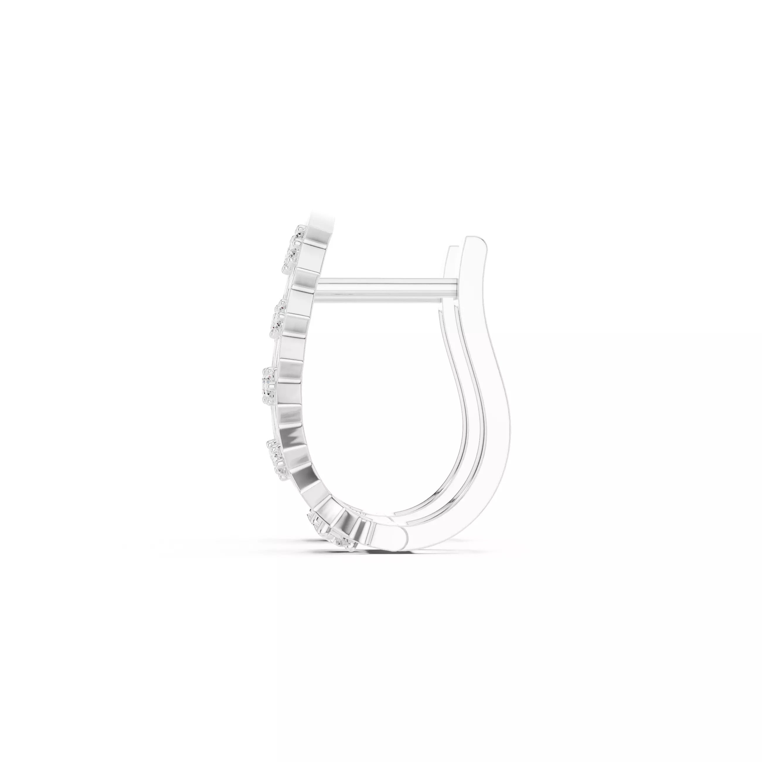 Diamond Hoops Earrings 3dm stl renders animation videos details  3D print model_8