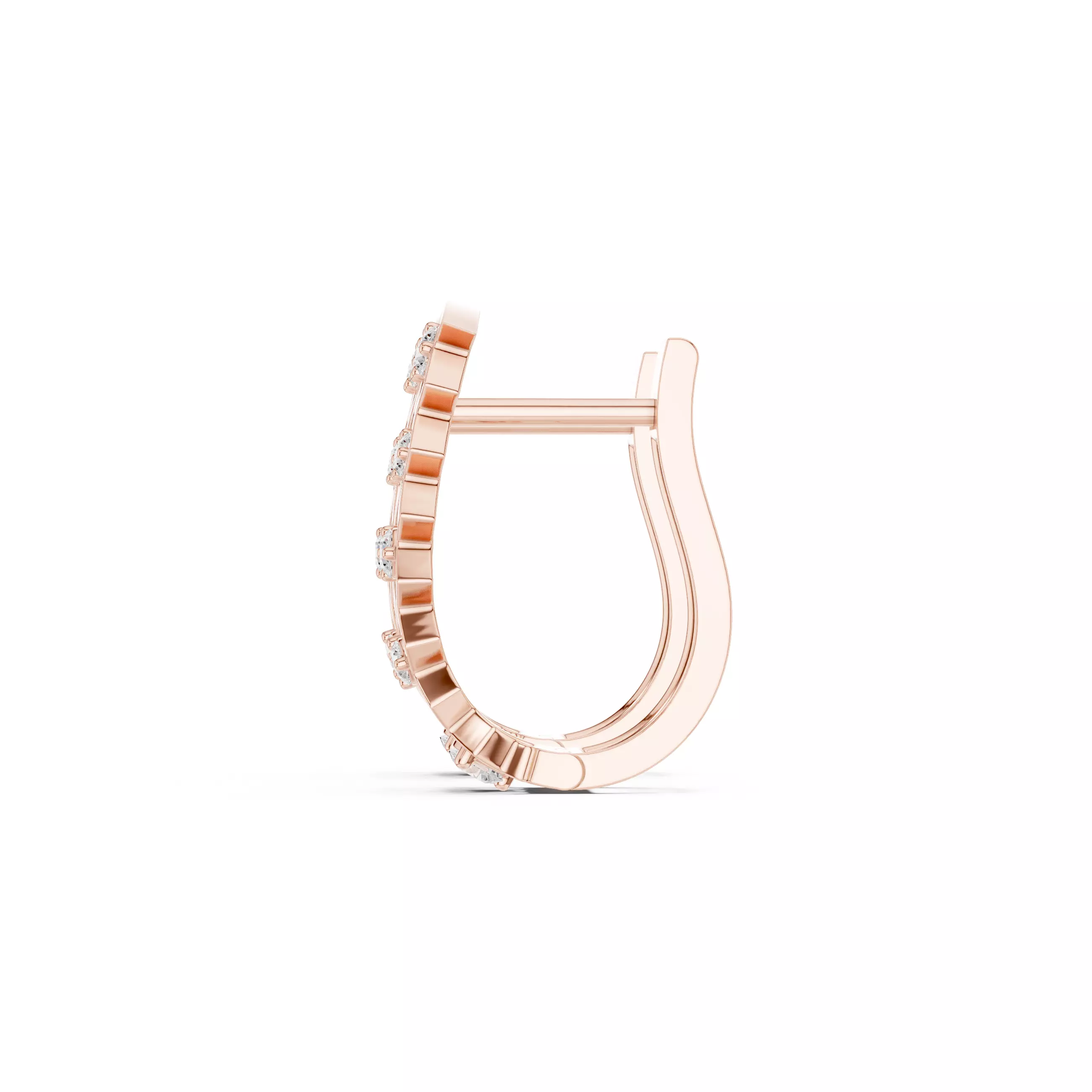 Diamond Hoops Earrings 3dm stl renders animation videos details  3D print model_5