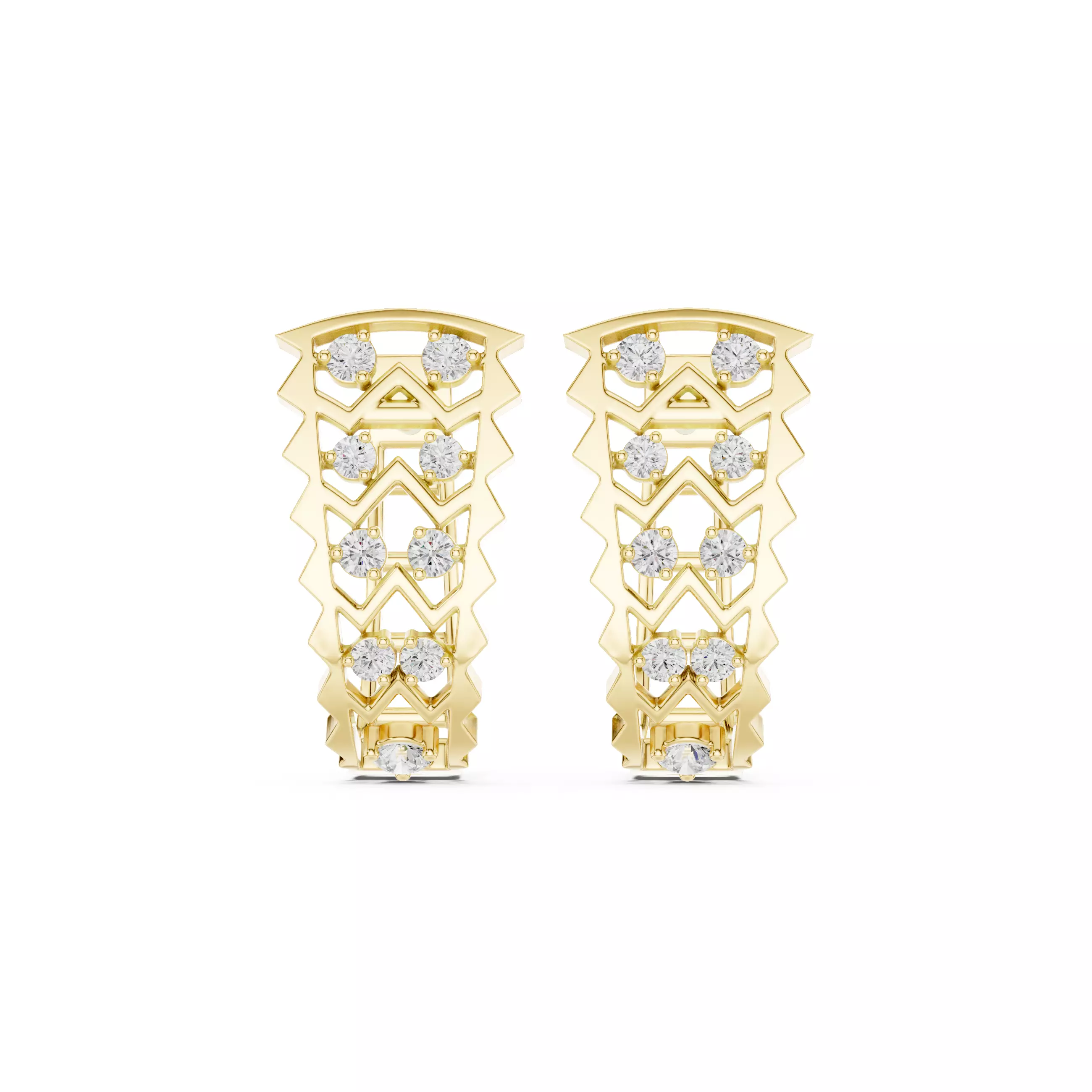 Diamond Hoops Earrings 3dm stl renders animation videos details  3D print model_13