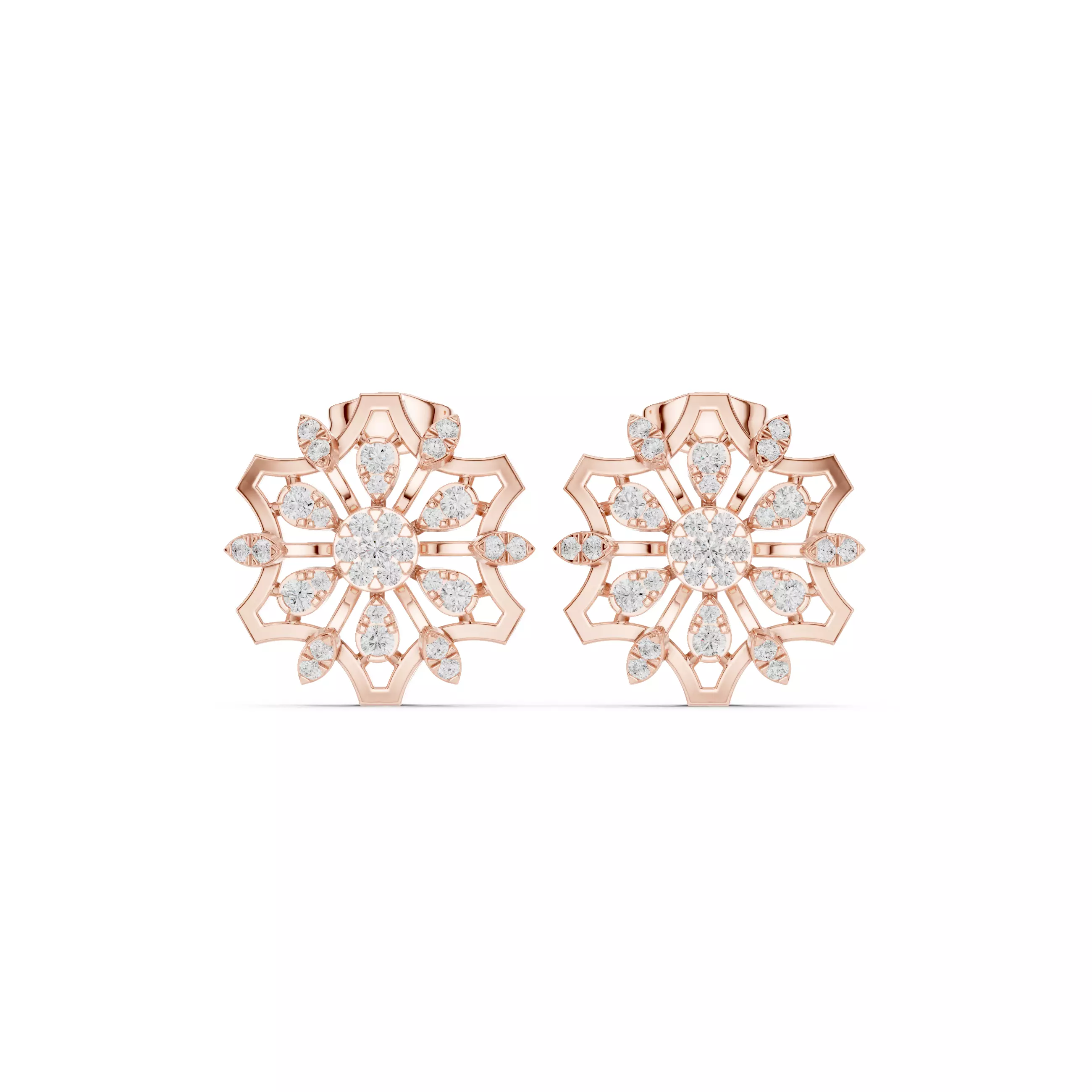 Diamond Studs Earrings 3dm stl renders animation videos details 3D print model_0