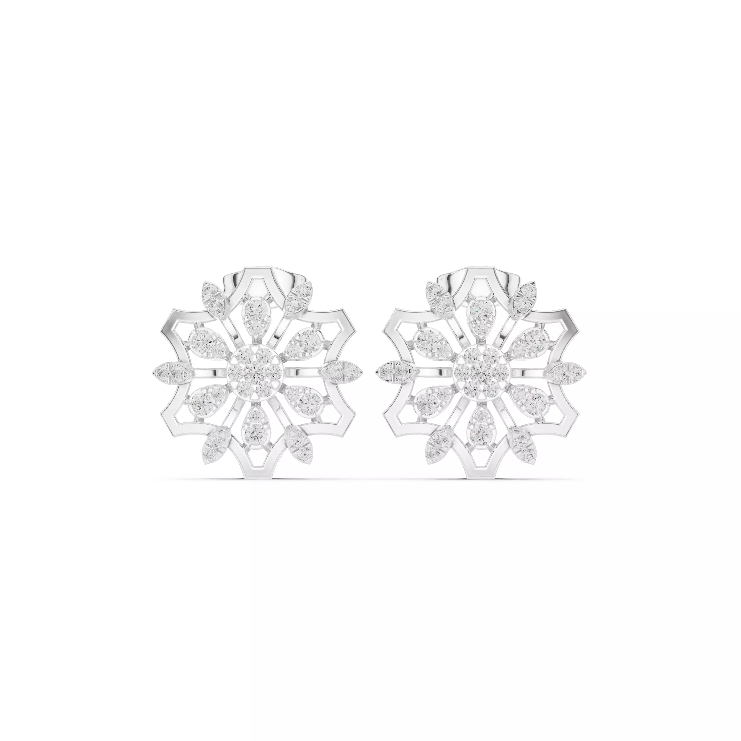 Diamond Studs Earrings 3dm stl renders animation videos details 3D print model_9