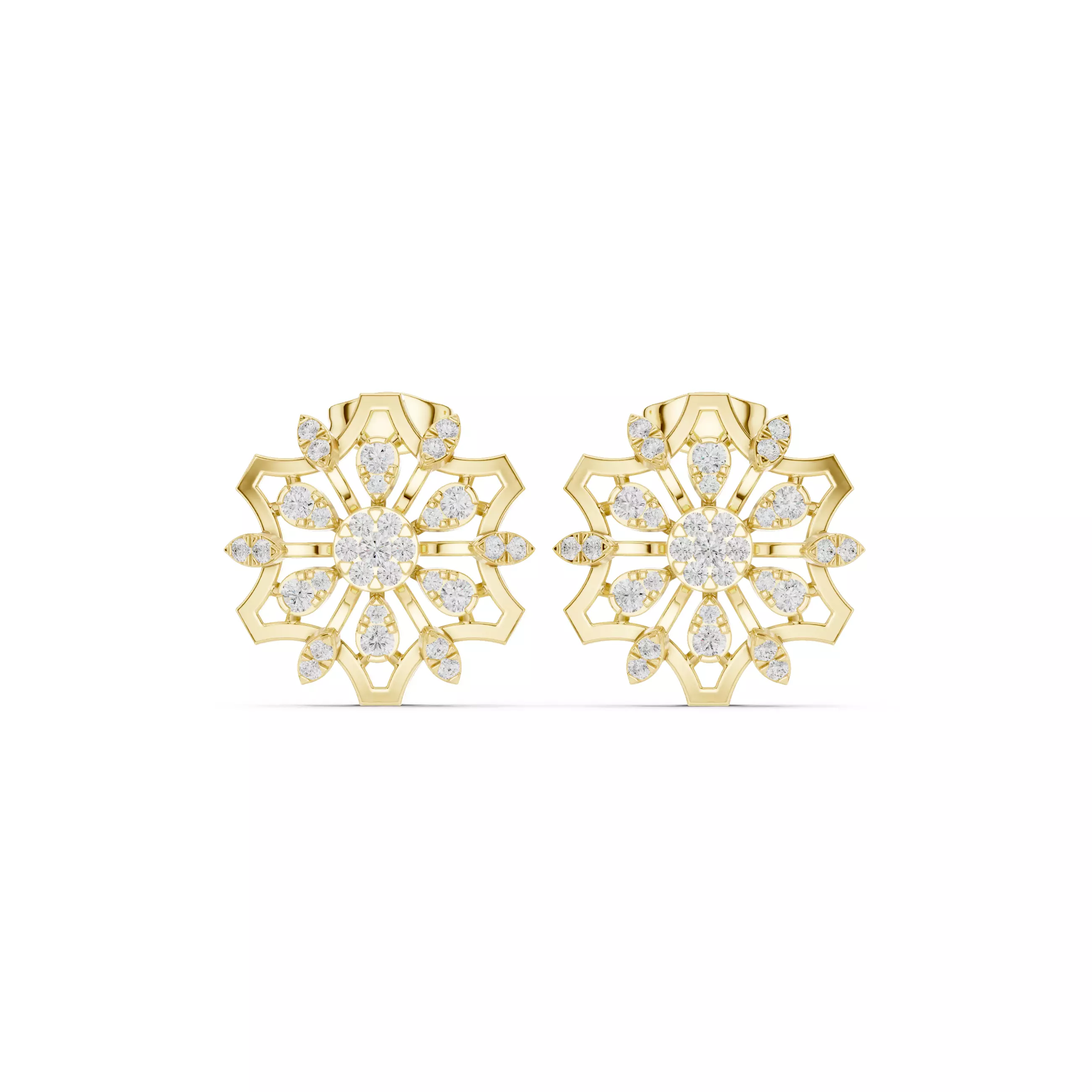 Diamond Studs Earrings 3dm stl renders animation videos details 3D print model_13