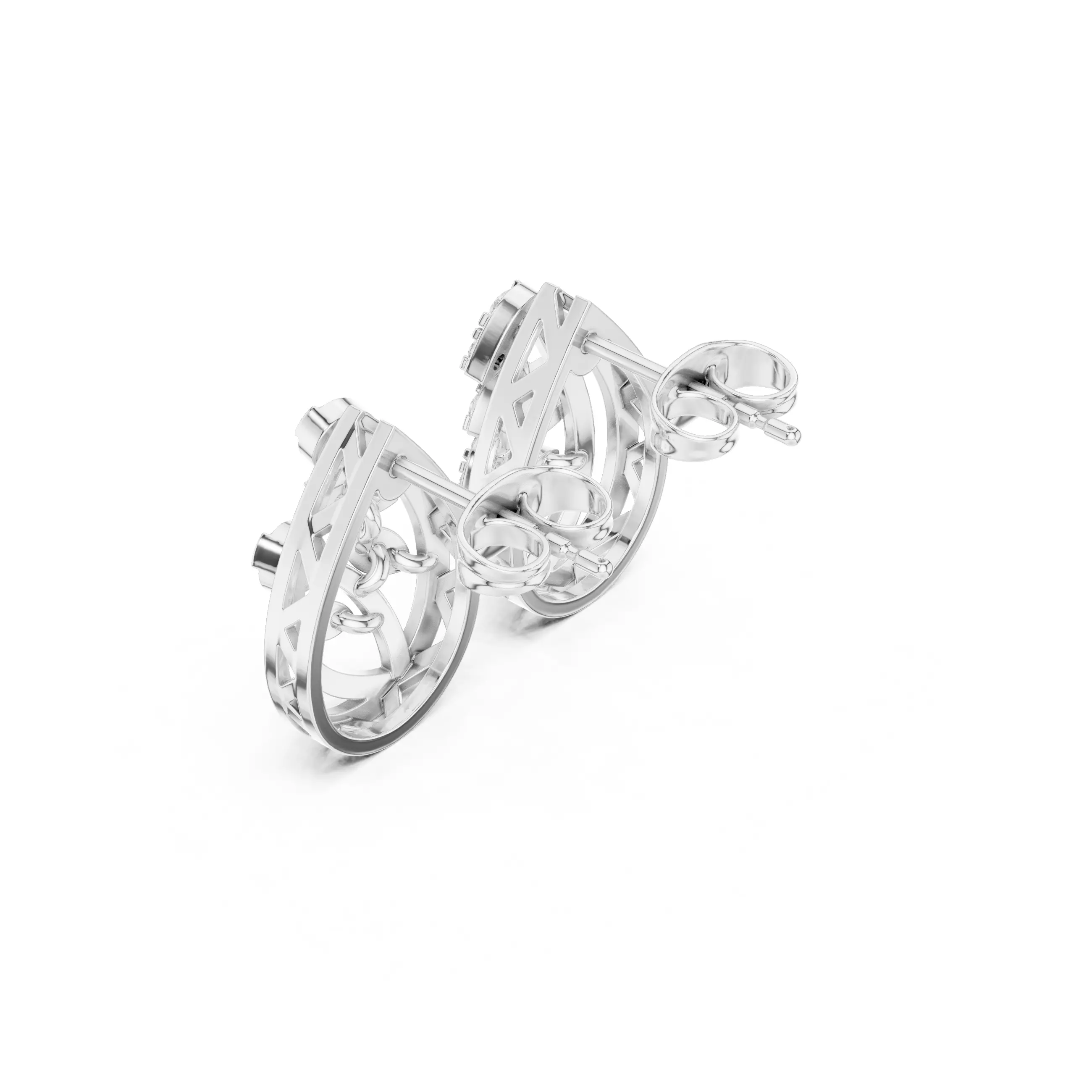 Diamond Studs Earrings 3dm stl renders animation videos details 3D print model_7