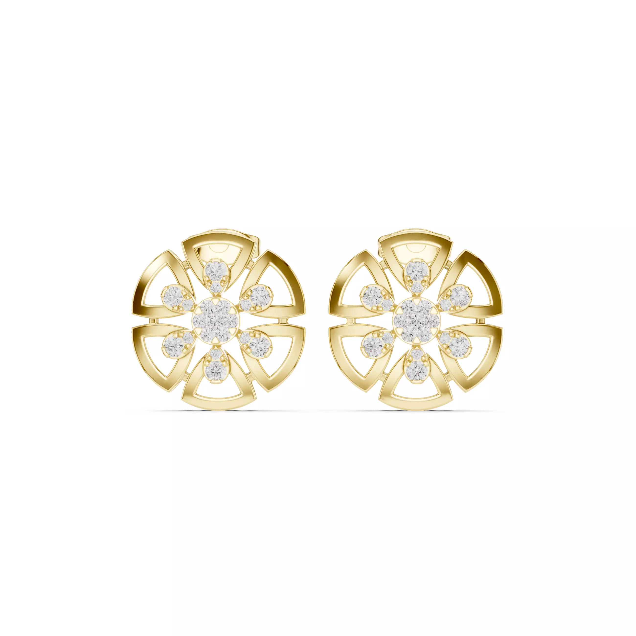 Diamond Studs Earrings 3dm stl renders animation videos details 3D print model_13