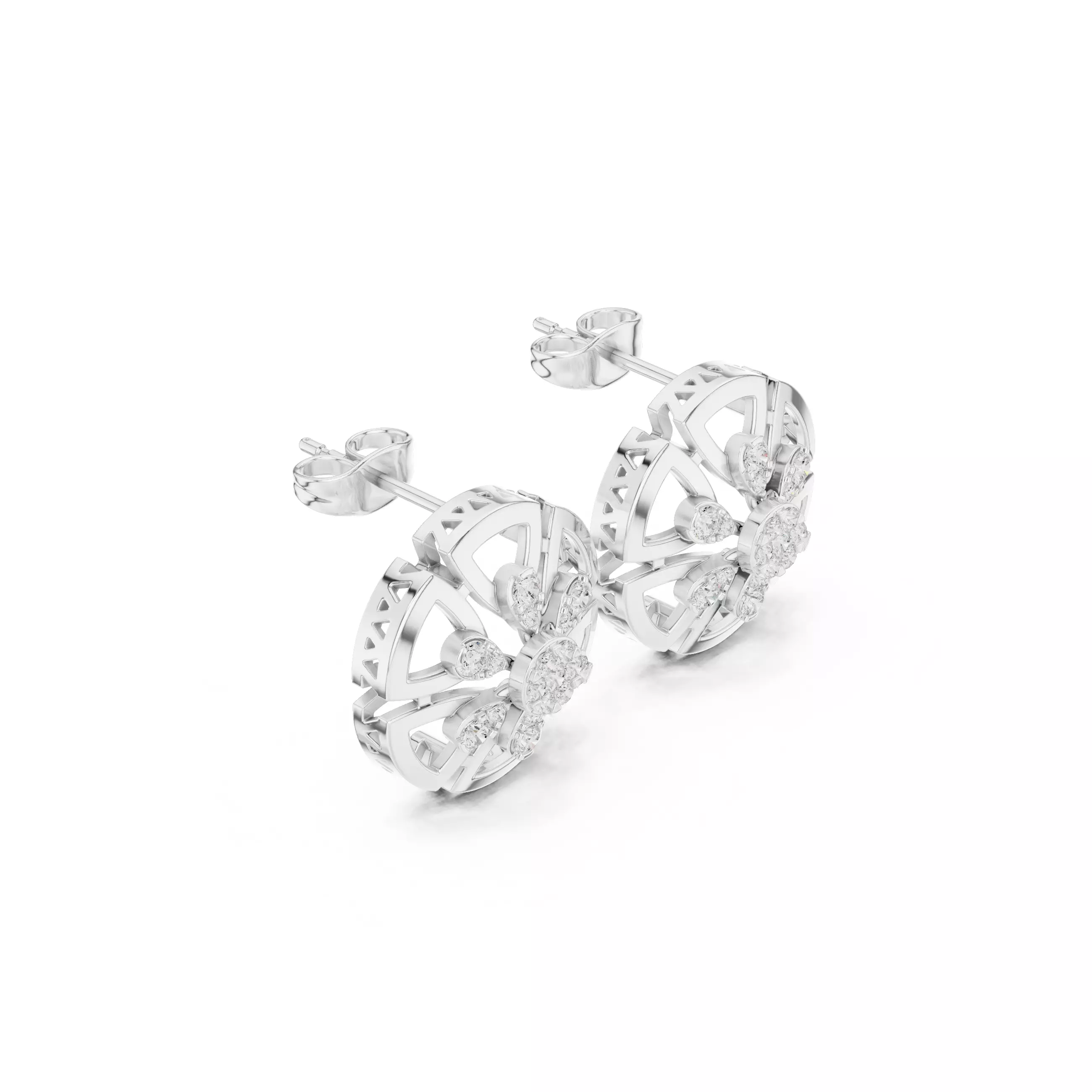 Diamond Studs Earrings 3dm stl renders animation videos details 3D print model_6