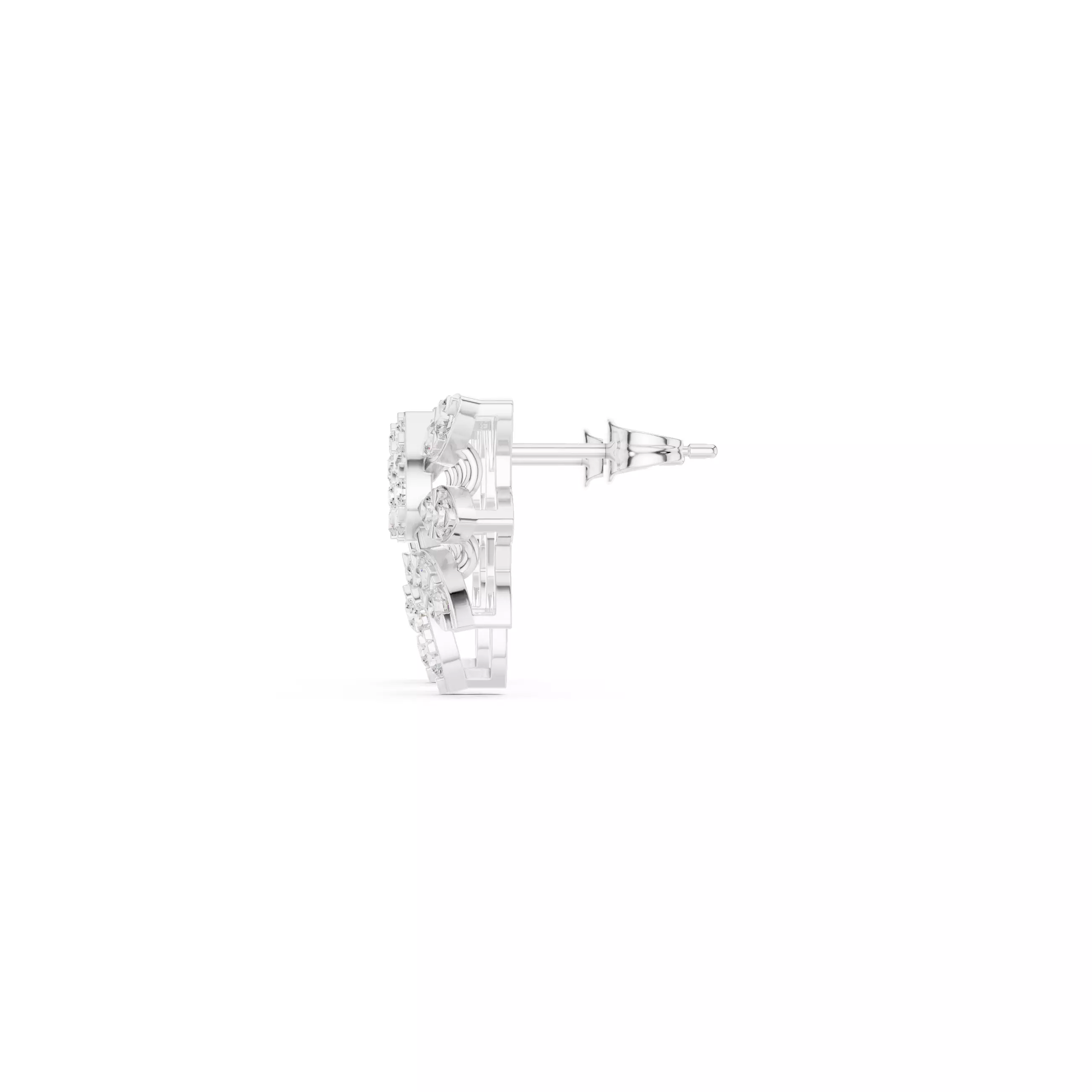 Diamond Studs Earrings 3dm stl renders animation videos details  3D print model_8