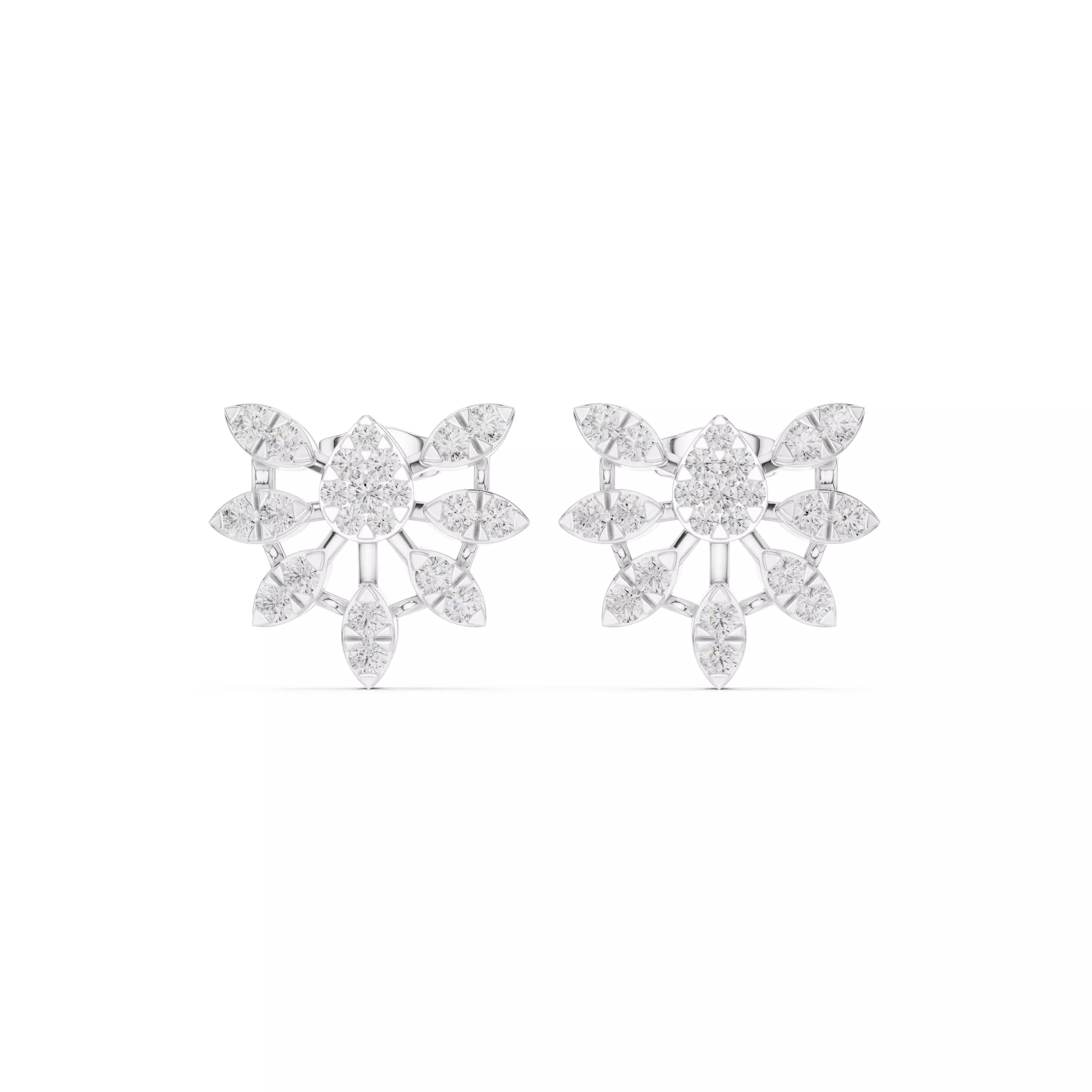 Diamond Studs Earrings 3dm stl renders animation videos details  3D print model_9