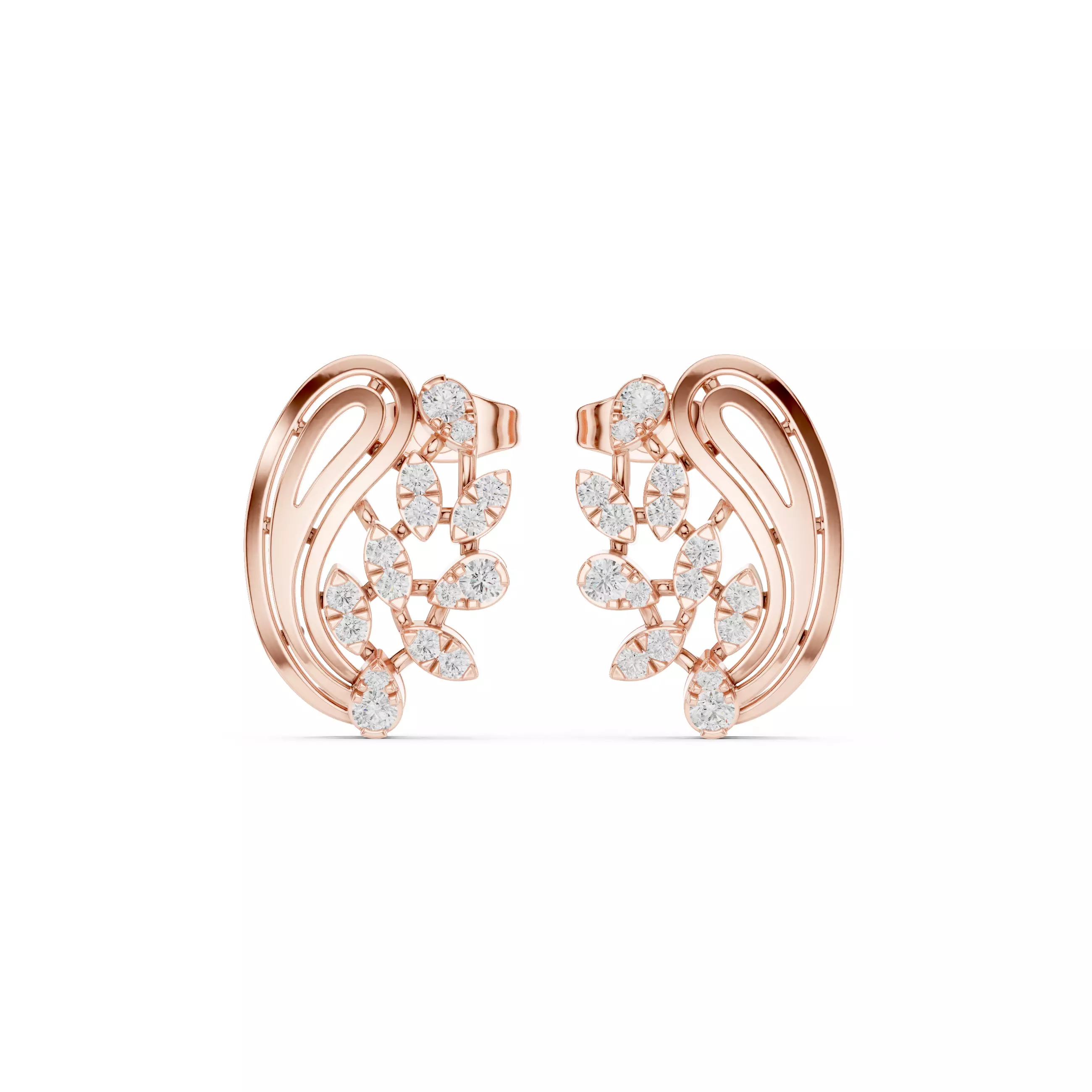 Diamond Studs Earrings 3dm stl renders animation videos details  3D print model_0