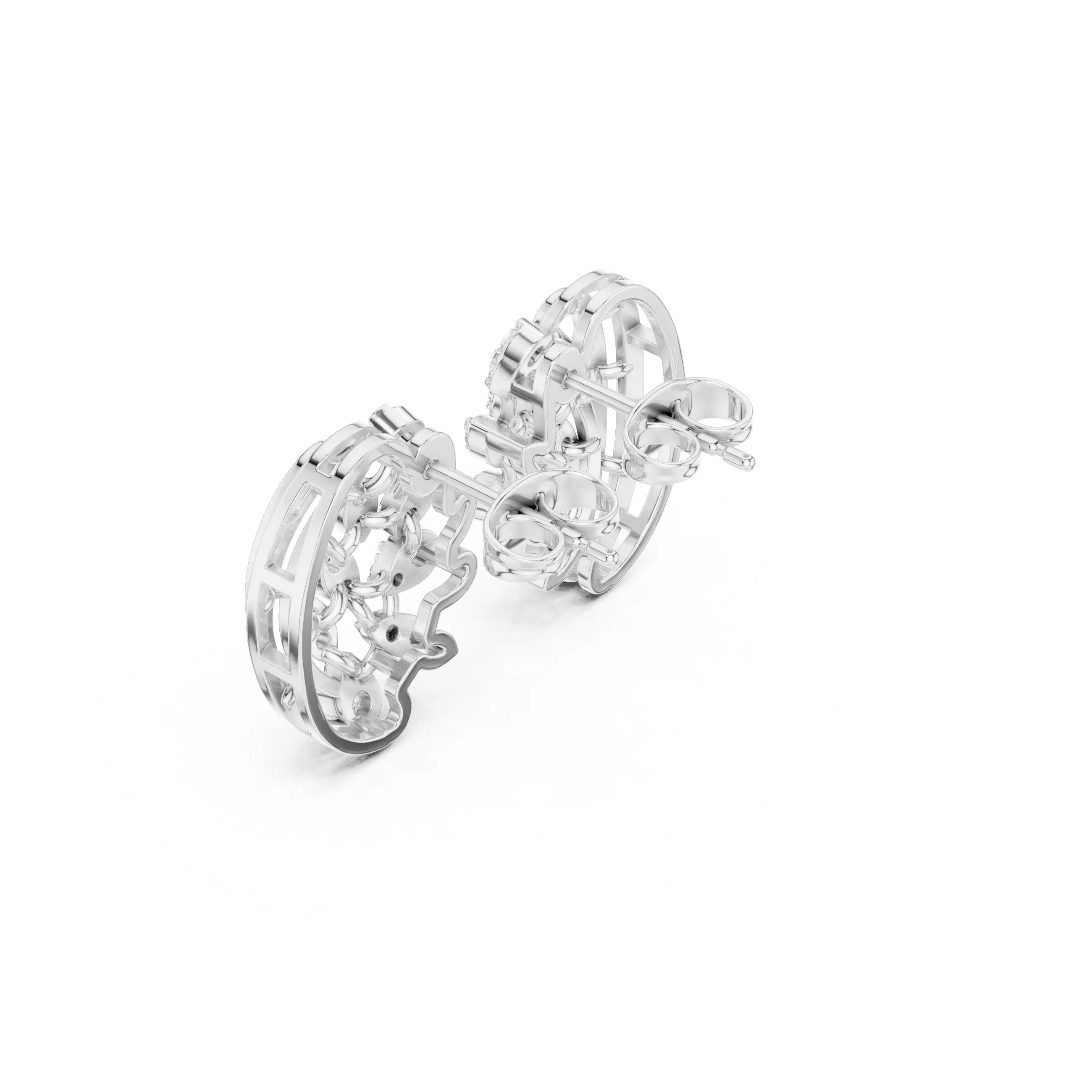 Diamond Studs Earrings 3dm stl renders animation videos details  3D print model_7