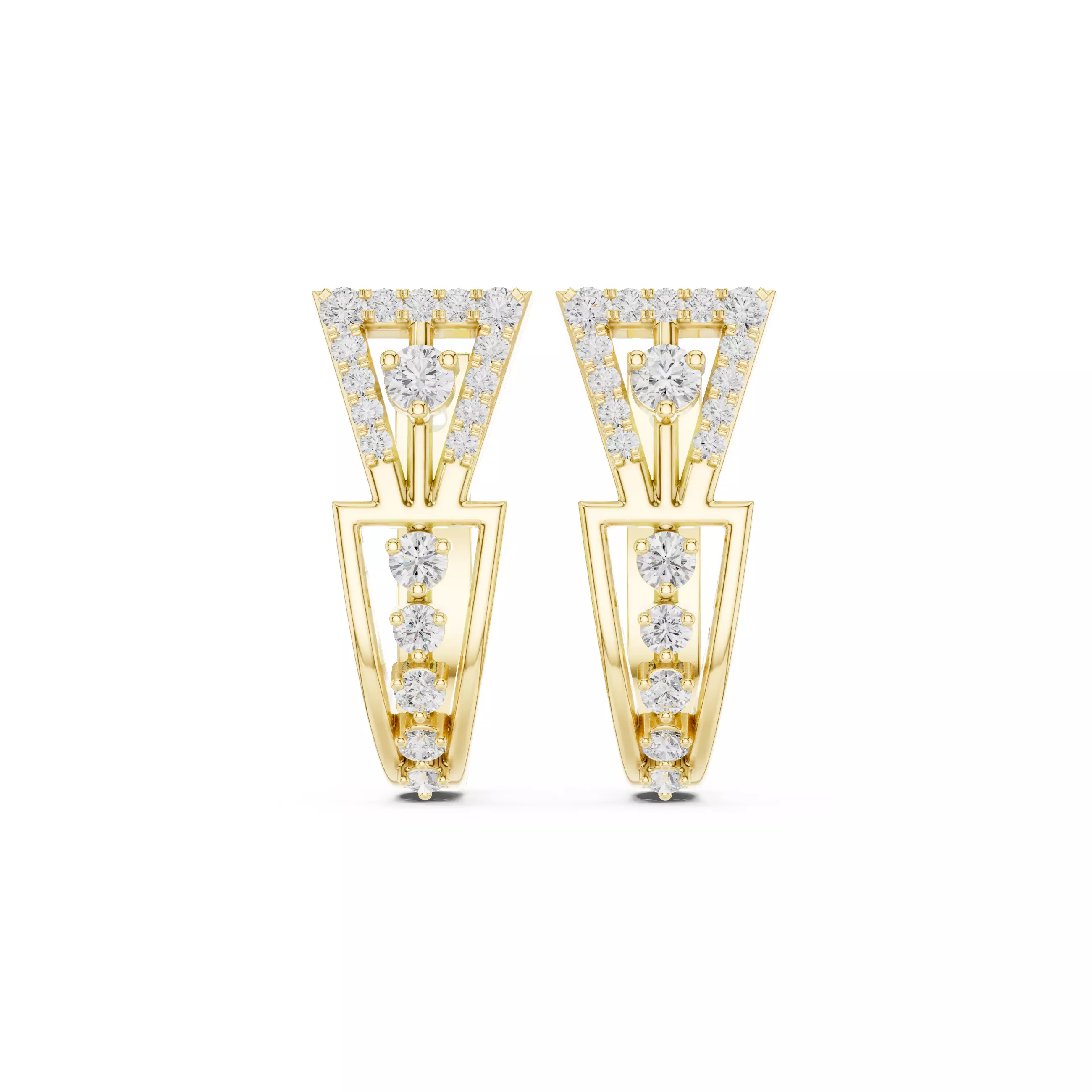 Diamond Hoops Earrings 3dm stl renders animation videos details  3D print model_13