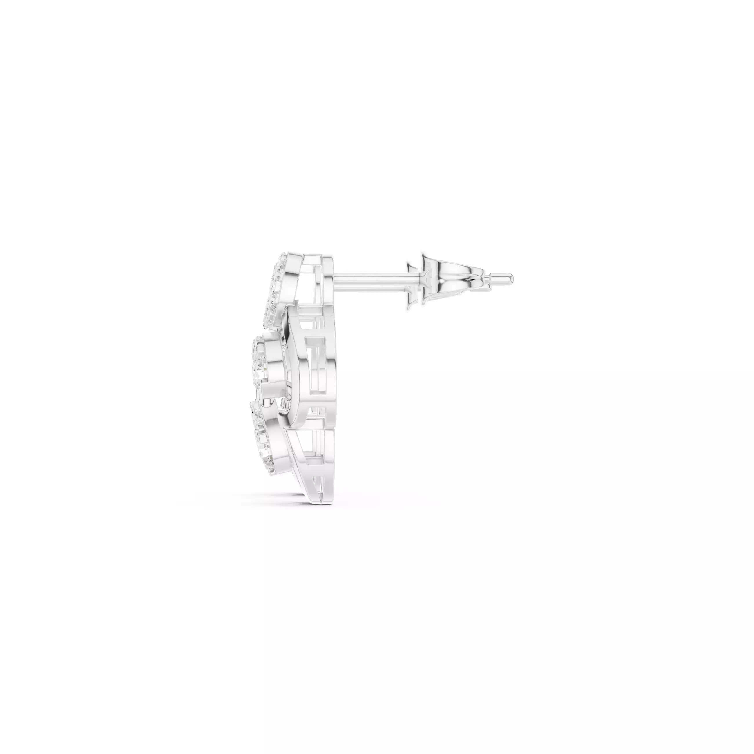 Diamond Studs Earrings 3dm stl renders animation videos details 3D print model_8