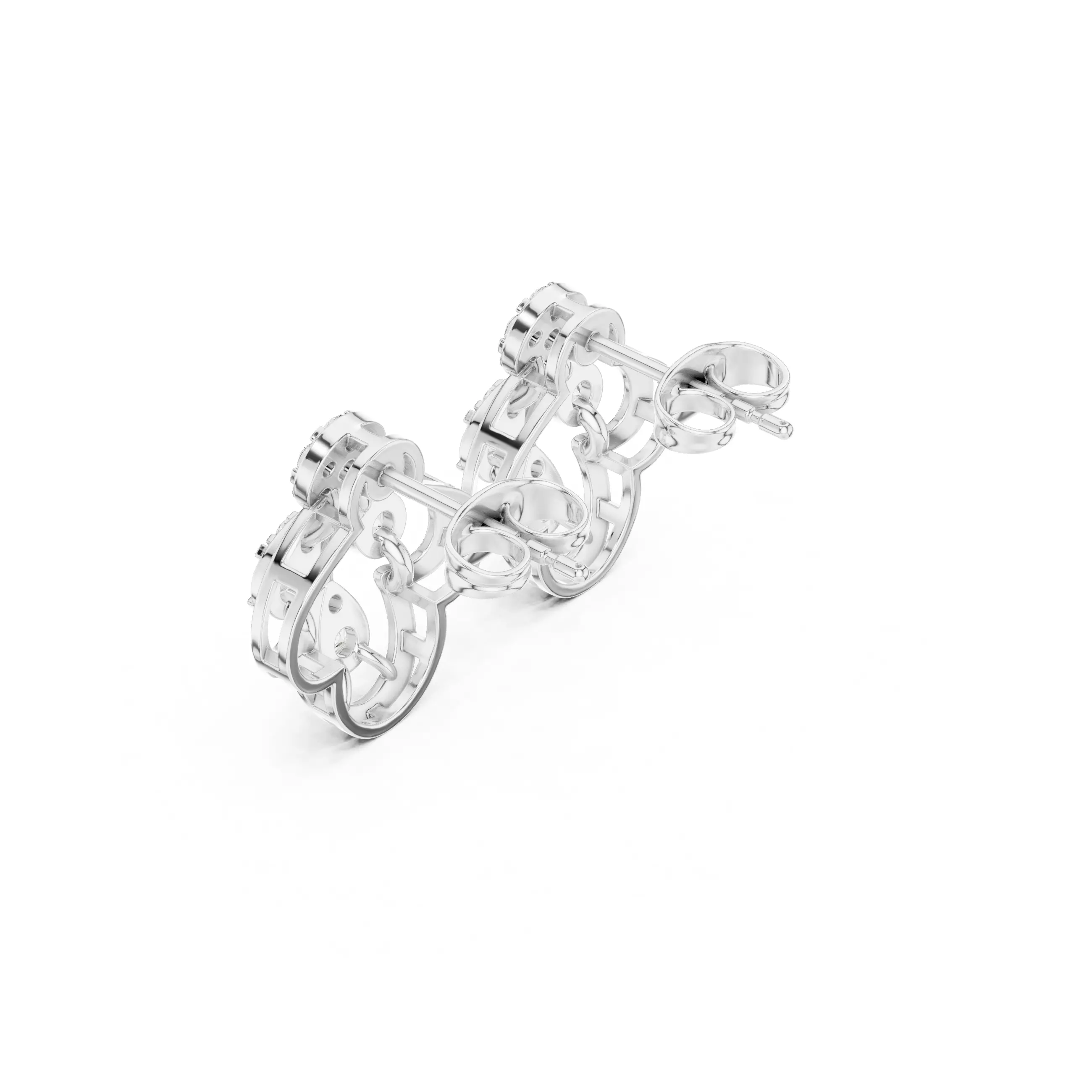 Diamond Studs Earrings 3dm stl renders animation videos details 3D print model_7