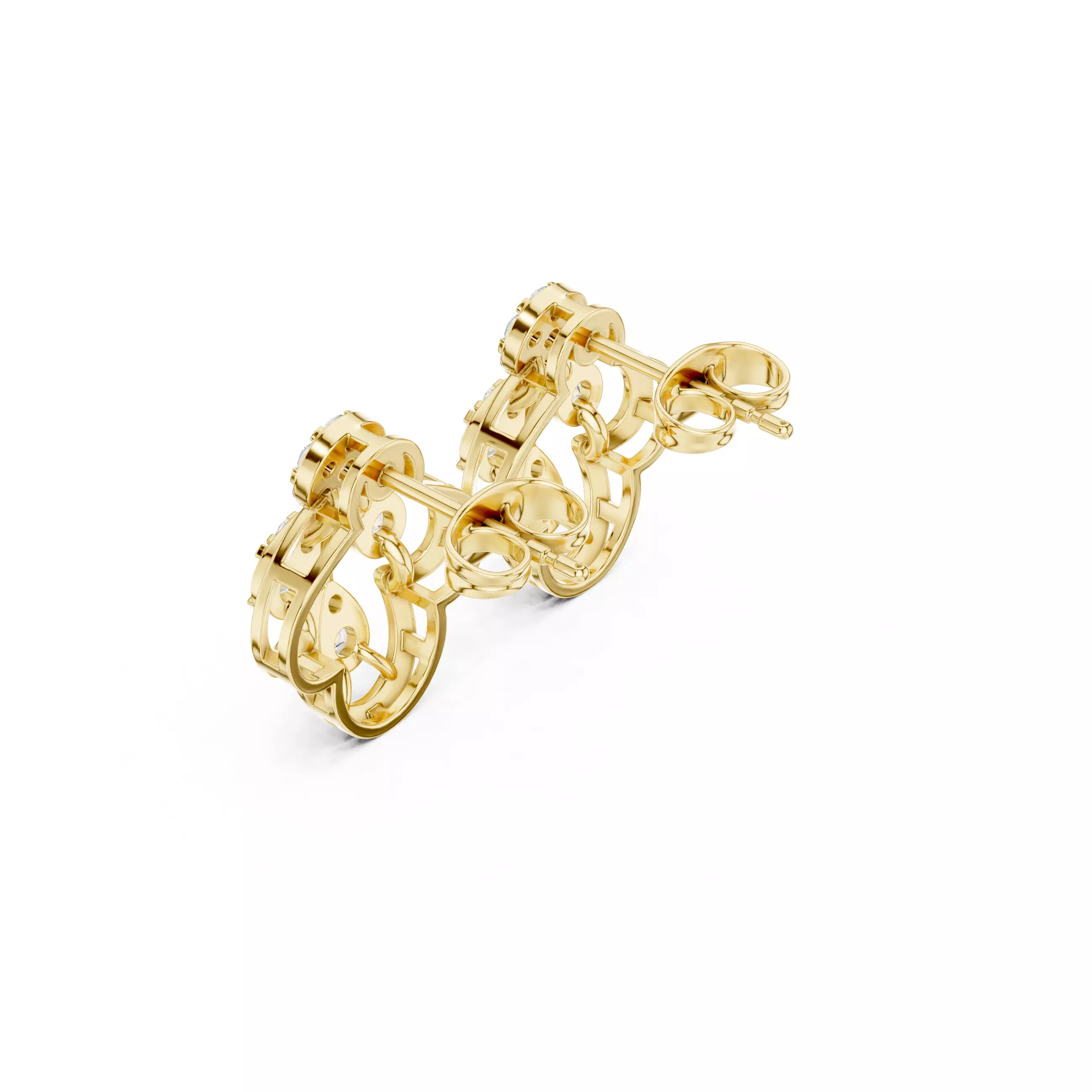 Diamond Studs Earrings 3dm stl renders animation videos details 3D print model_11