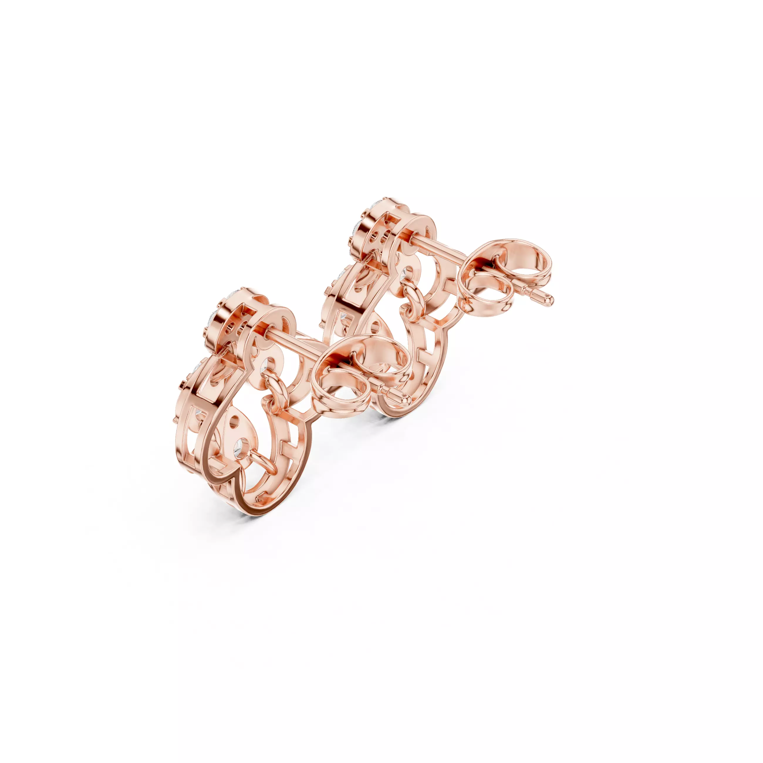 Diamond Studs Earrings 3dm stl renders animation videos details 3D print model_4