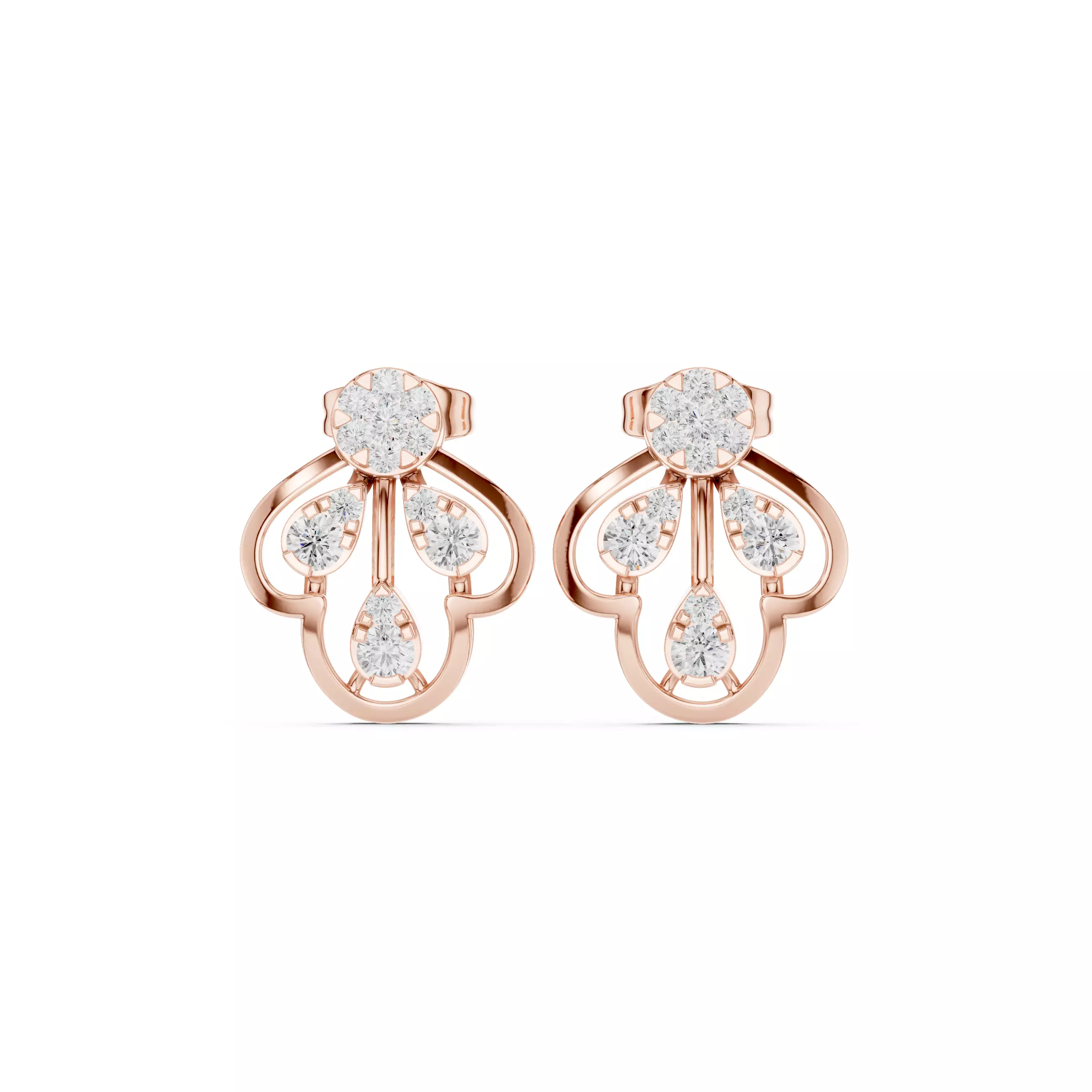 Diamond Studs Earrings 3dm stl renders animation videos details 3D print model_0