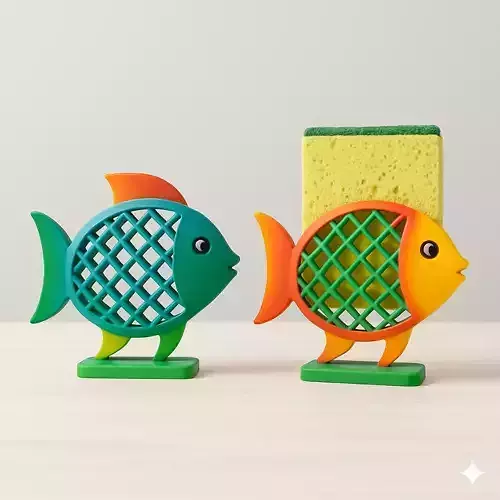 Ornamental fish loofah holder - kitchen decor