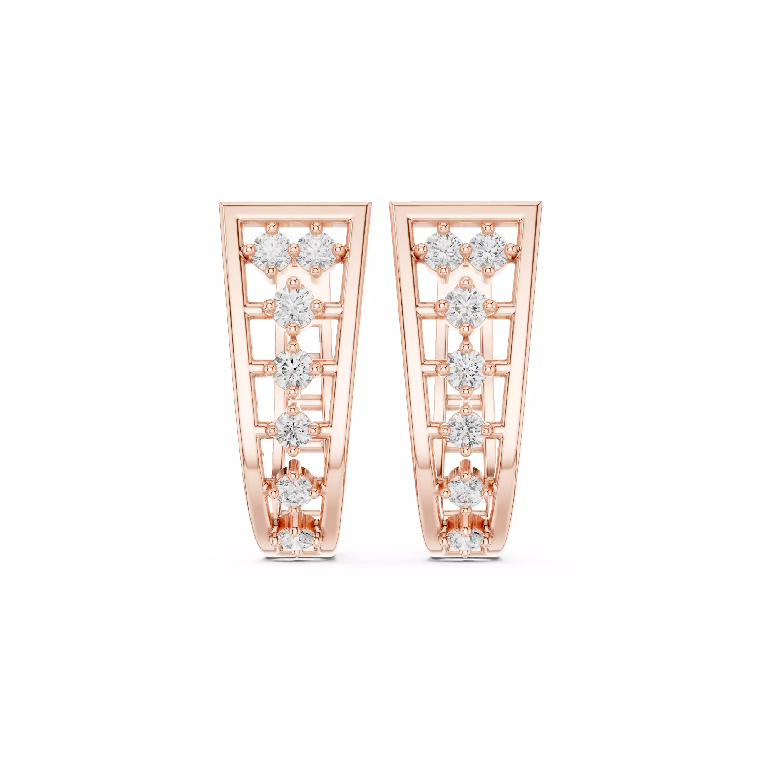 Diamond Hoops Earrings 3dm stl renders animation videos details  3D print model_0