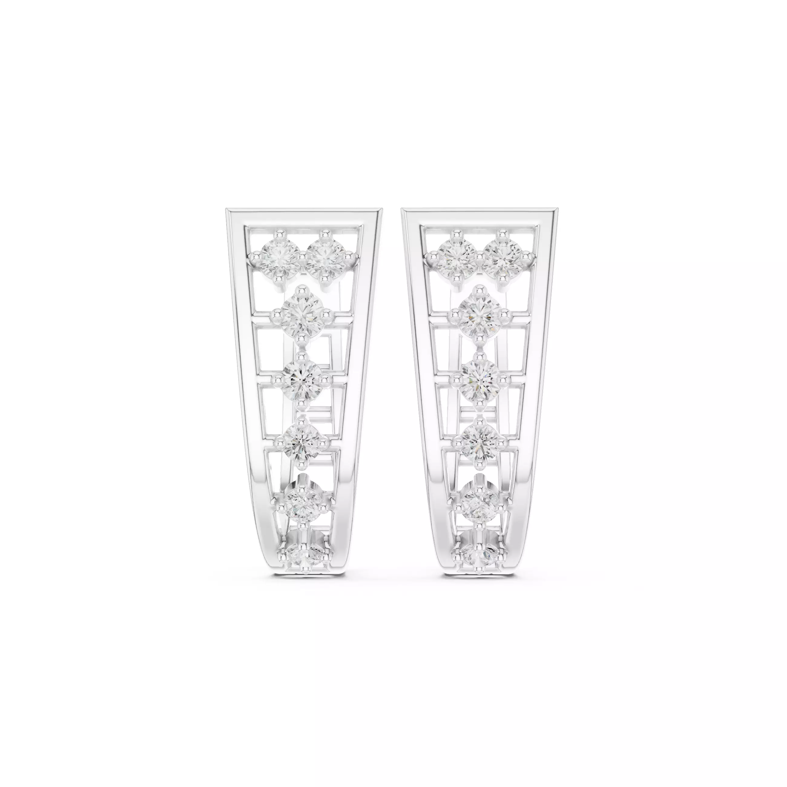 Diamond Hoops Earrings 3dm stl renders animation videos details  3D print model_9