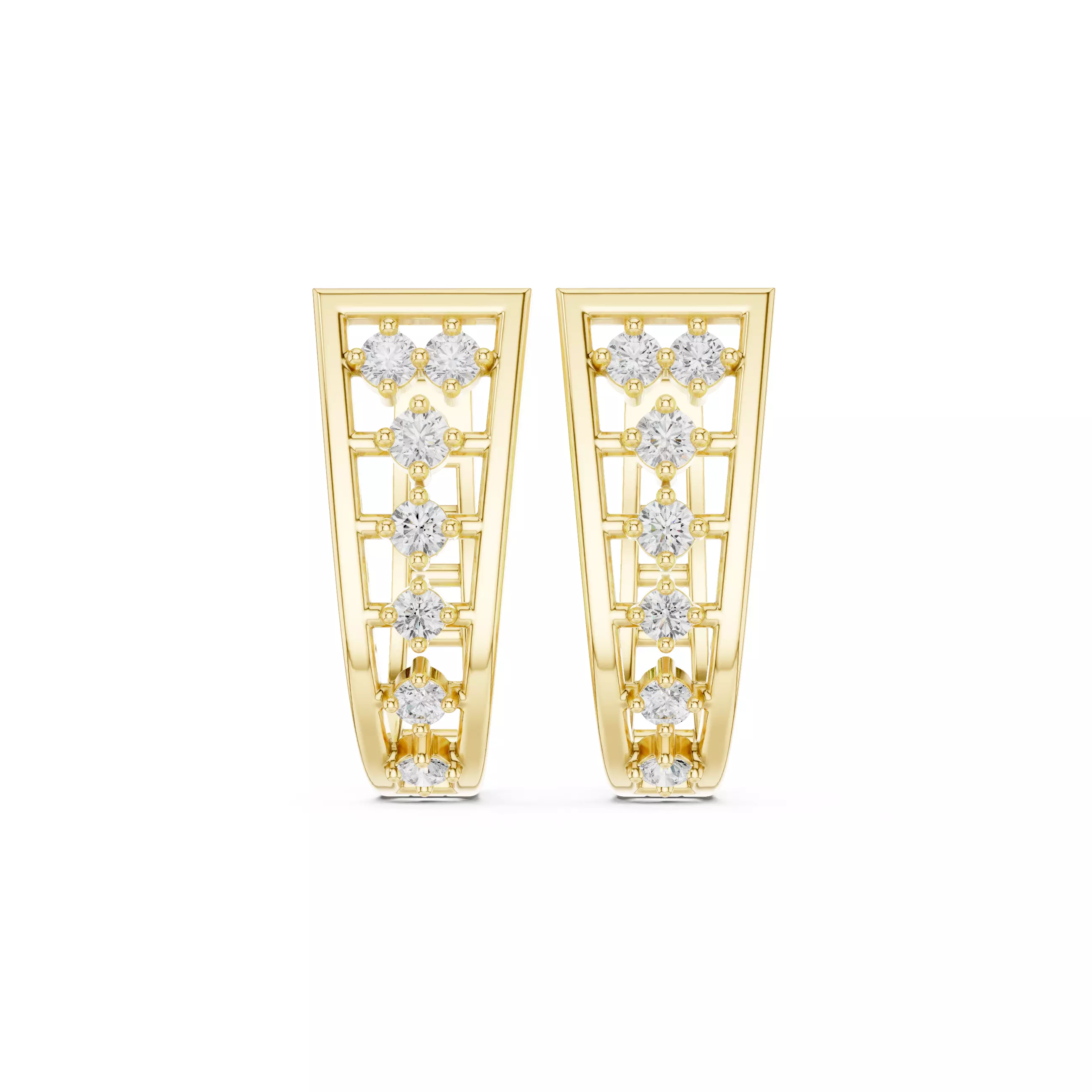 Diamond Hoops Earrings 3dm stl renders animation videos details  3D print model_13