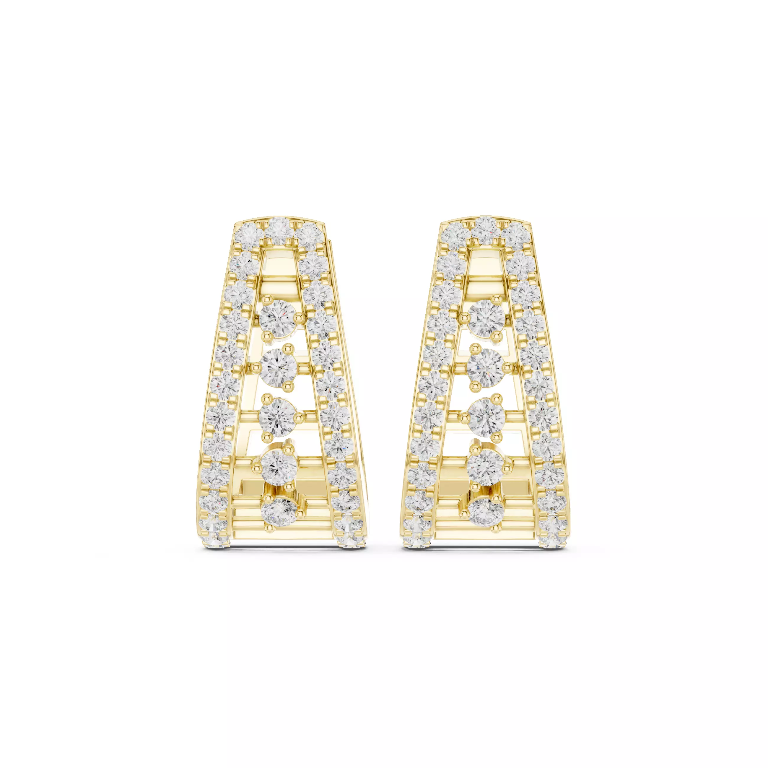 Diamond Hoops Earrings 3dm stl renders animation videos details  3D print model_13