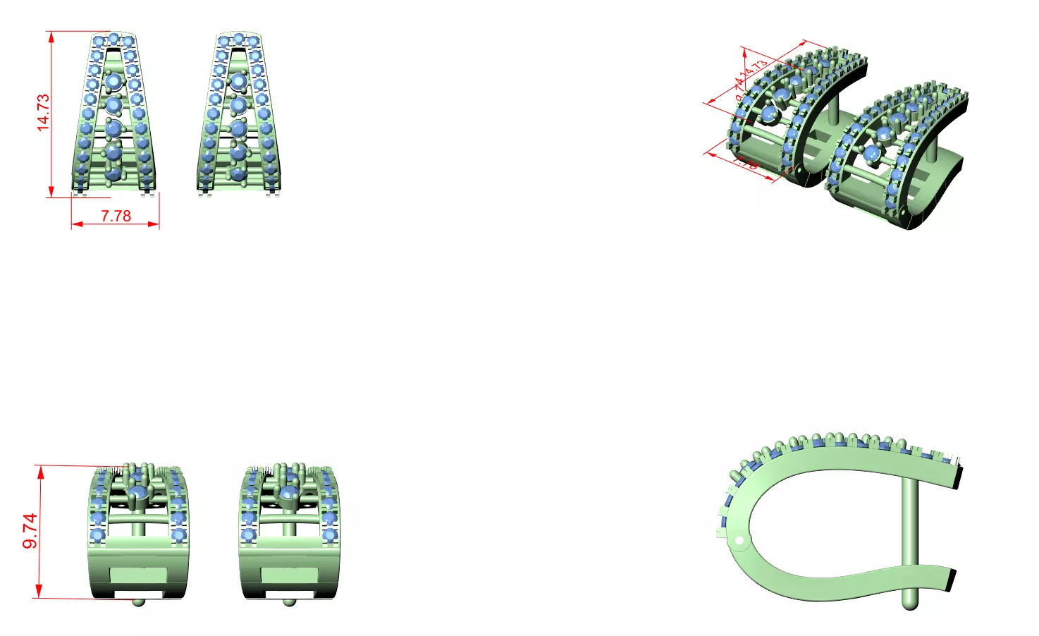 Diamond Hoops Earrings 3dm stl renders animation videos details  3D print model_1