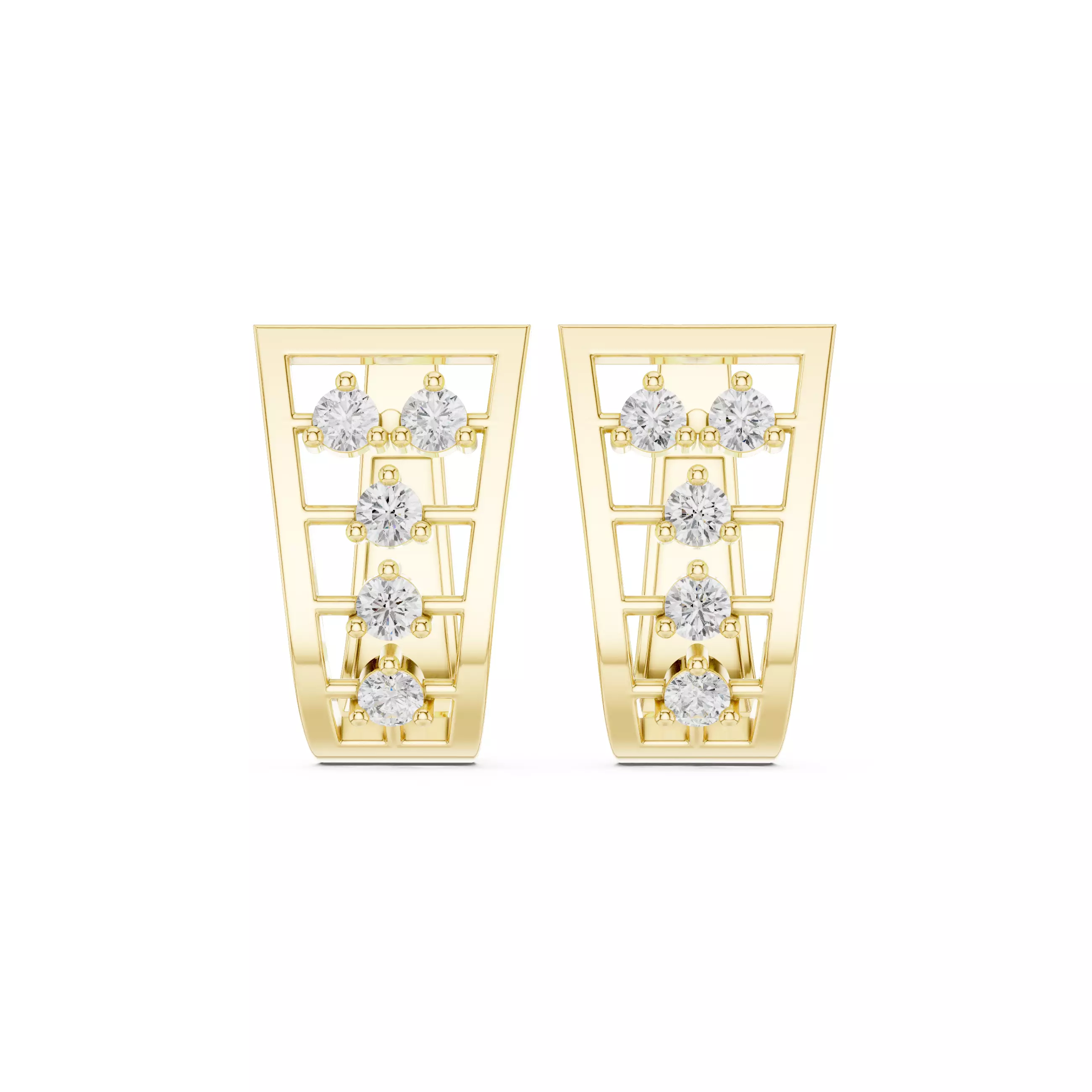 Diamond Hoops Earrings 3dm stl renders animation videos details  3D print model_13