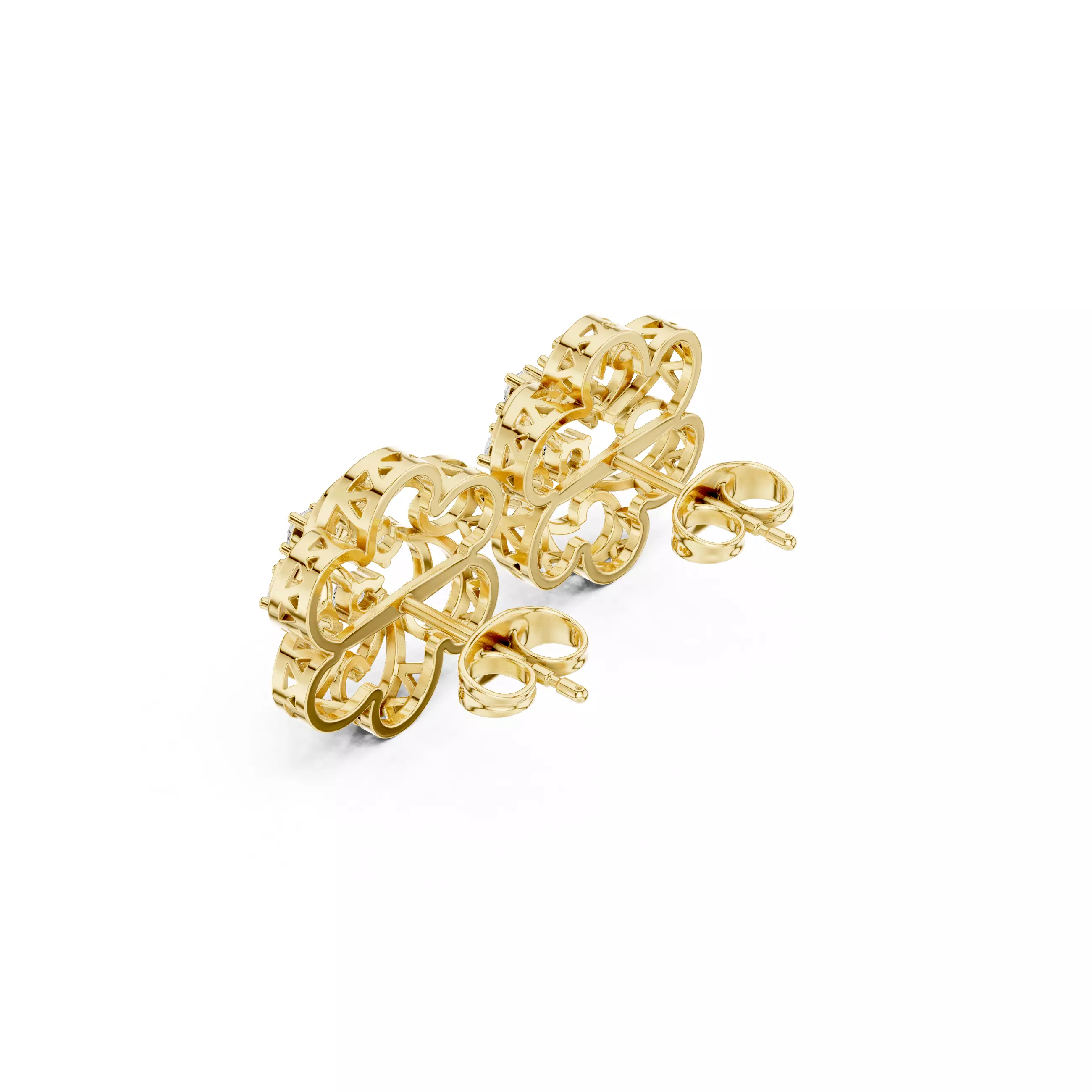 Diamond Studs Earrings 3dm stl renders animation videos details  3D print model_11