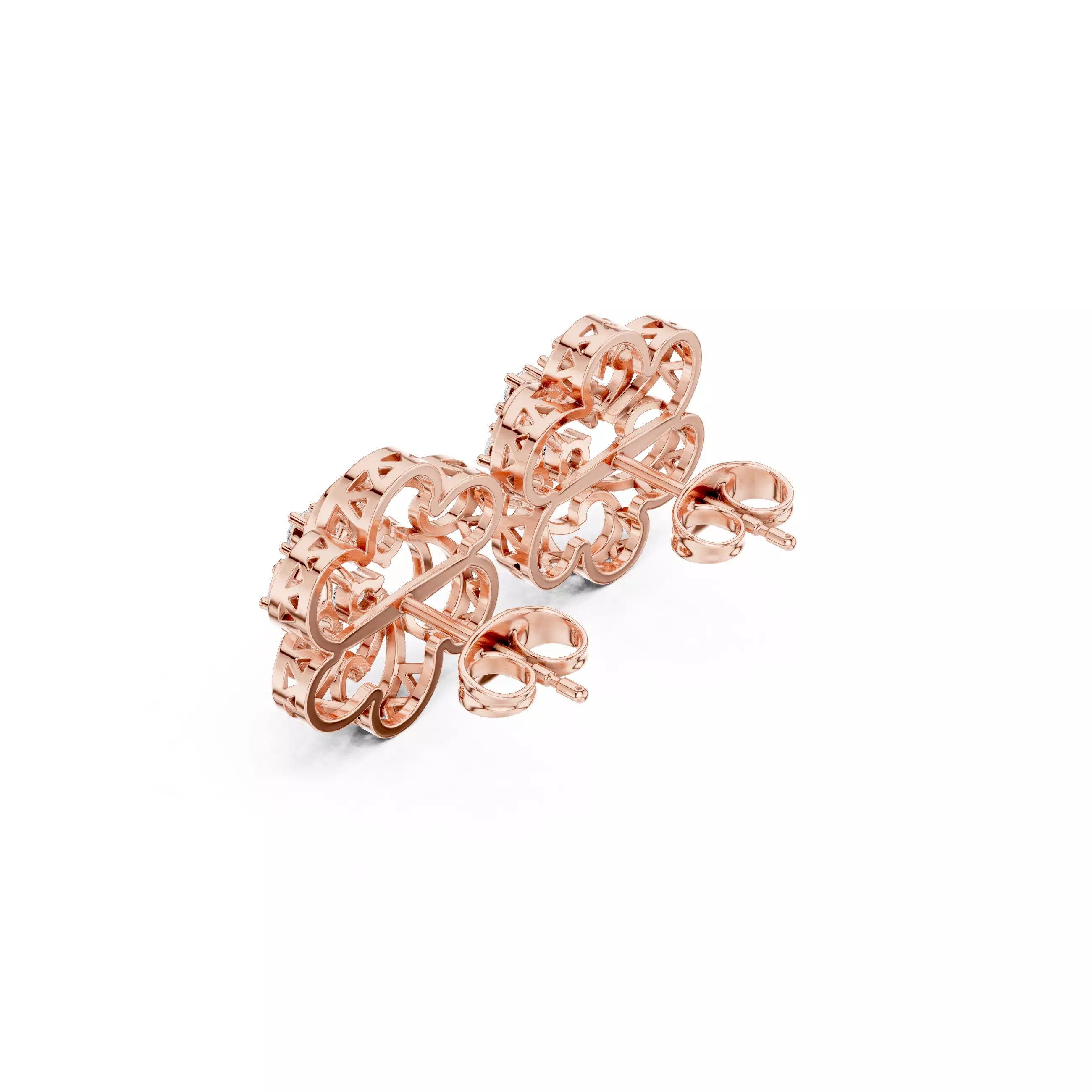 Diamond Studs Earrings 3dm stl renders animation videos details  3D print model_4