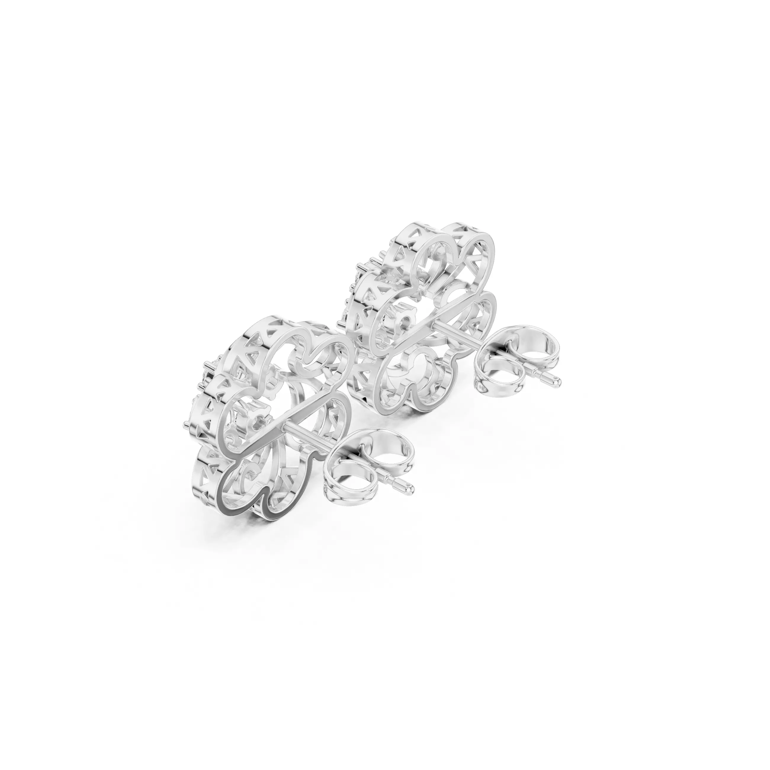 Diamond Studs Earrings 3dm stl renders animation videos details  3D print model_7