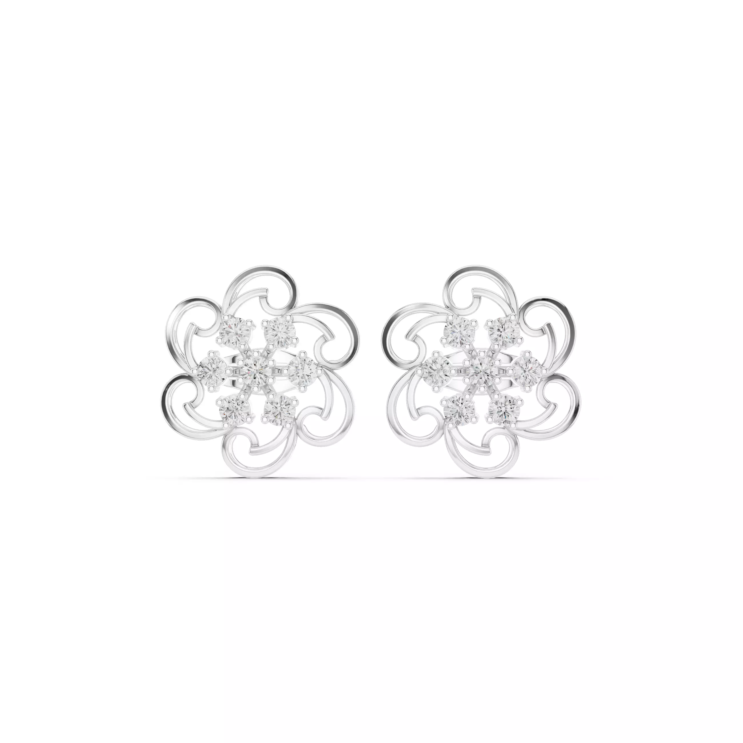 Diamond Studs Earrings 3dm stl renders animation videos details  3D print model_9