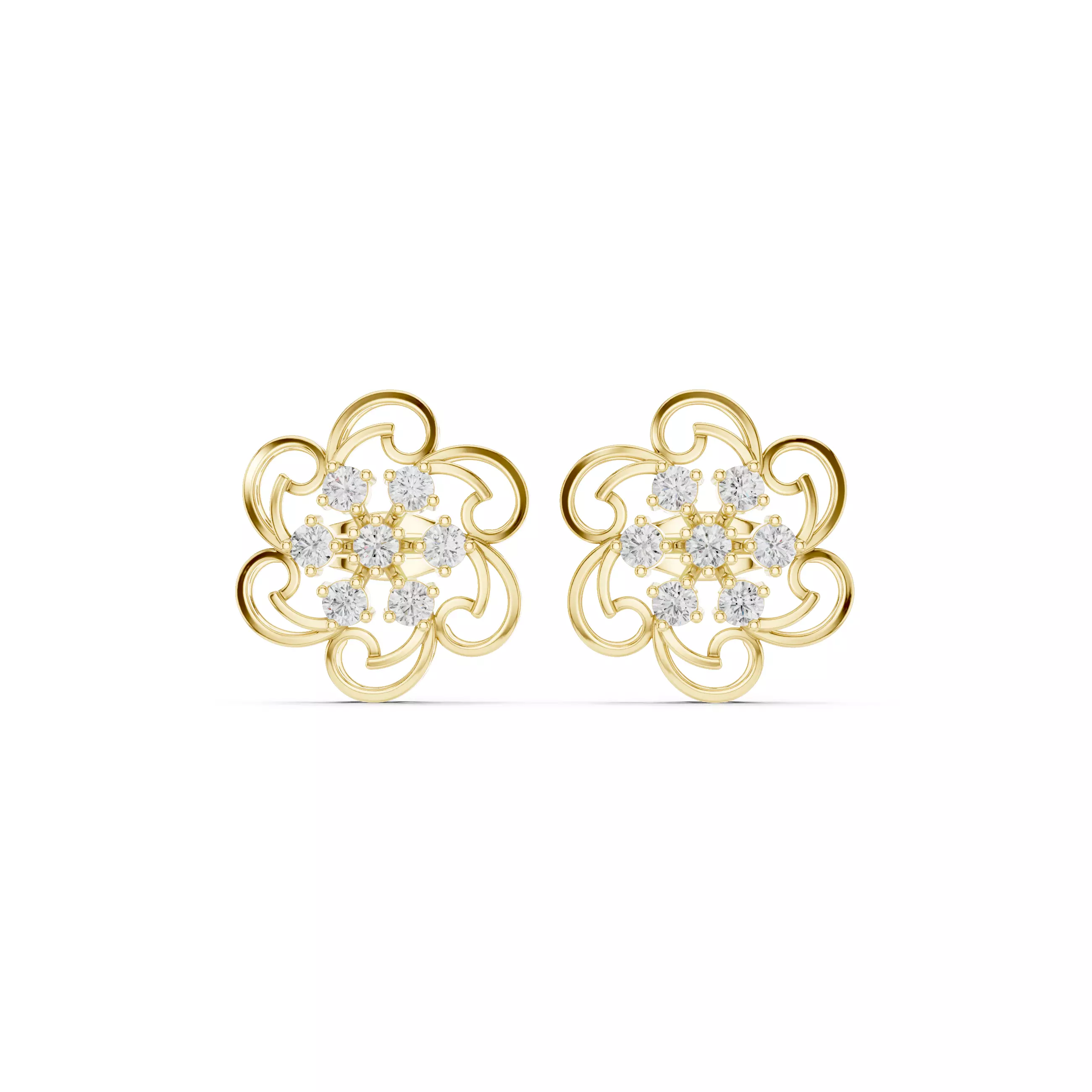 Diamond Studs Earrings 3dm stl renders animation videos details  3D print model_13