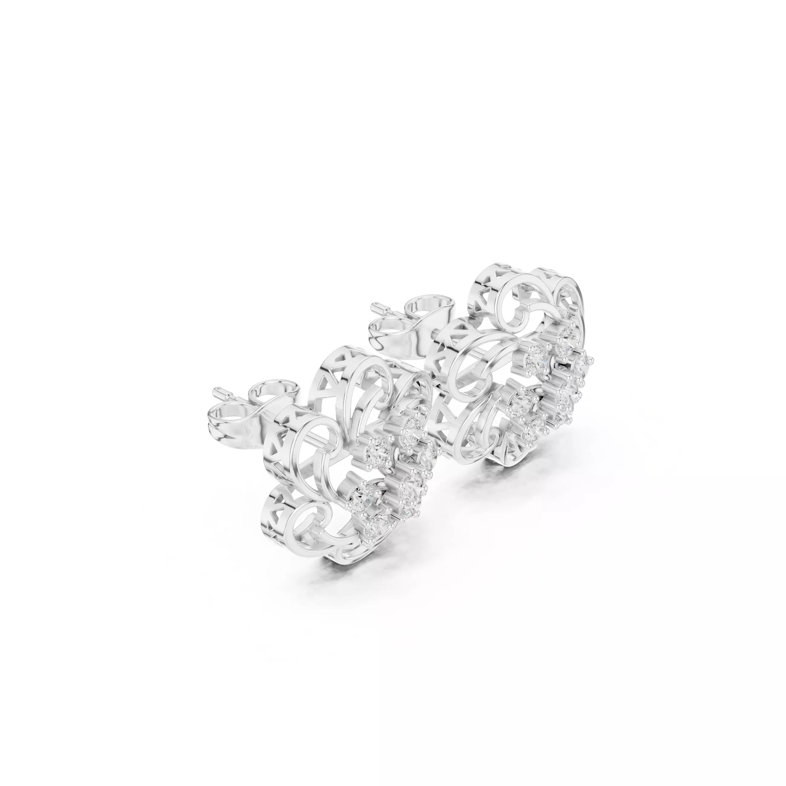 Diamond Studs Earrings 3dm stl renders animation videos details  3D print model_6