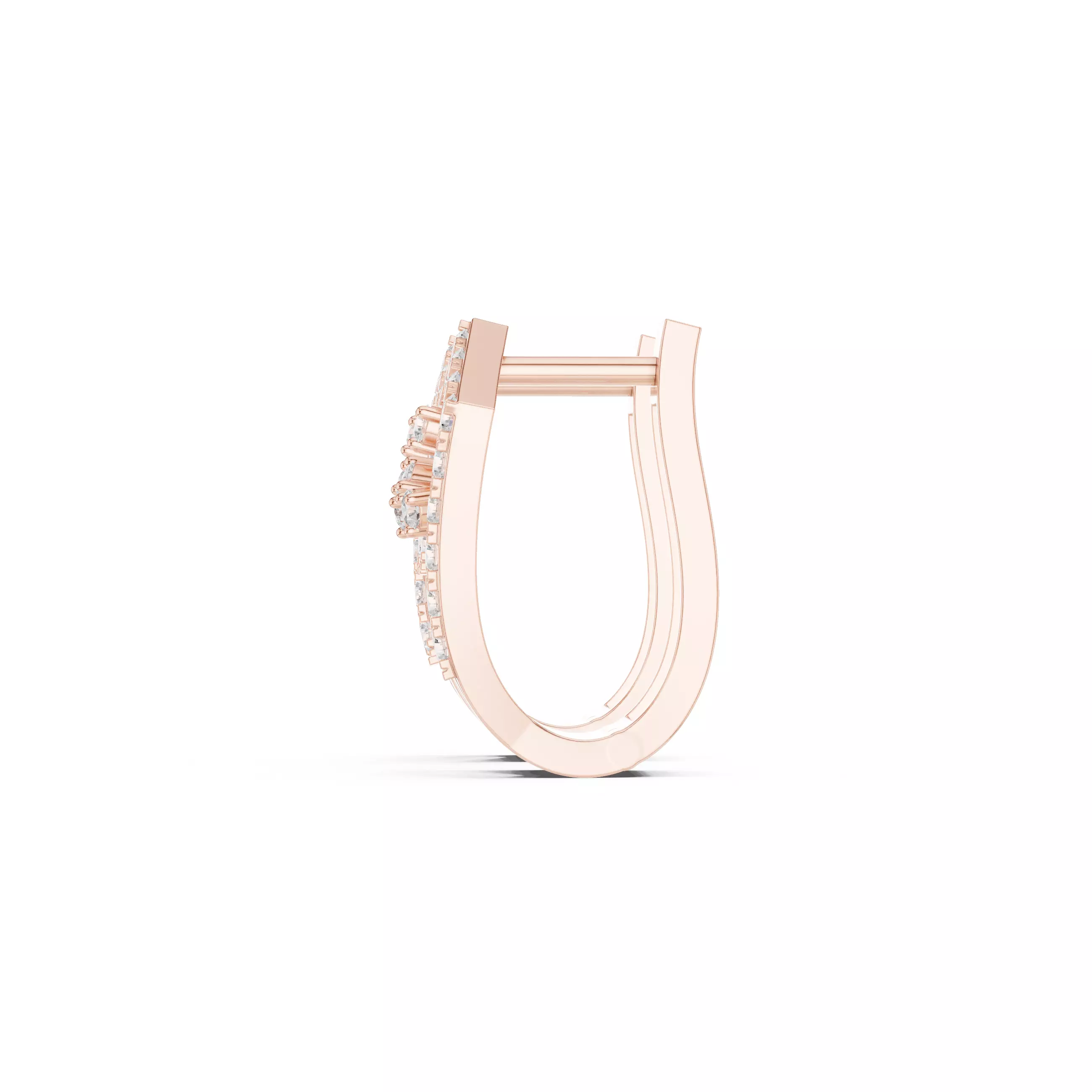 Diamond Hoops Earrings 3dm stl renders animation videos details  3D print model_5